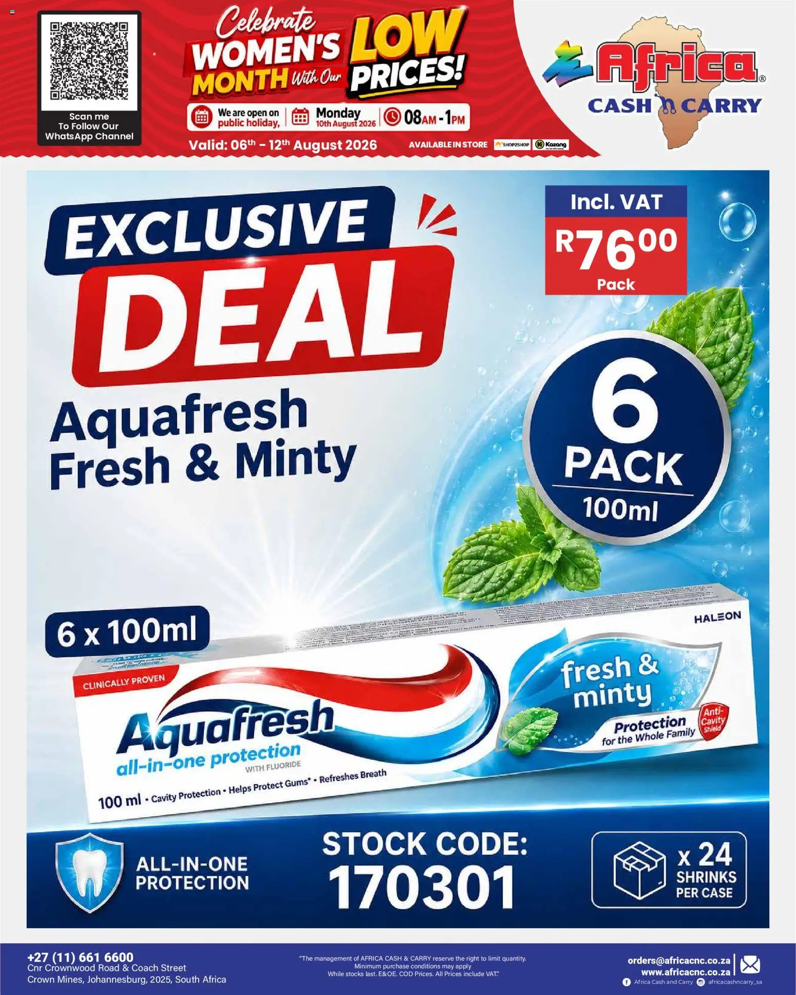 New Africa Cash & Carry catalogue – valid from 06/08/2026 | Page: 15 | Products: Case, Stock