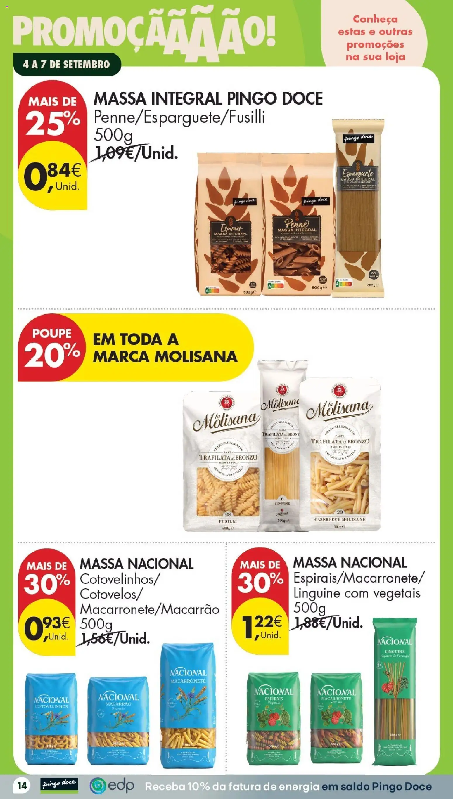 Pingo Doce Poupe este Fim de Semana │ válido de 04/09/2026 | Página: 14 | Produtos: Esparguete, Macarrão, Massa