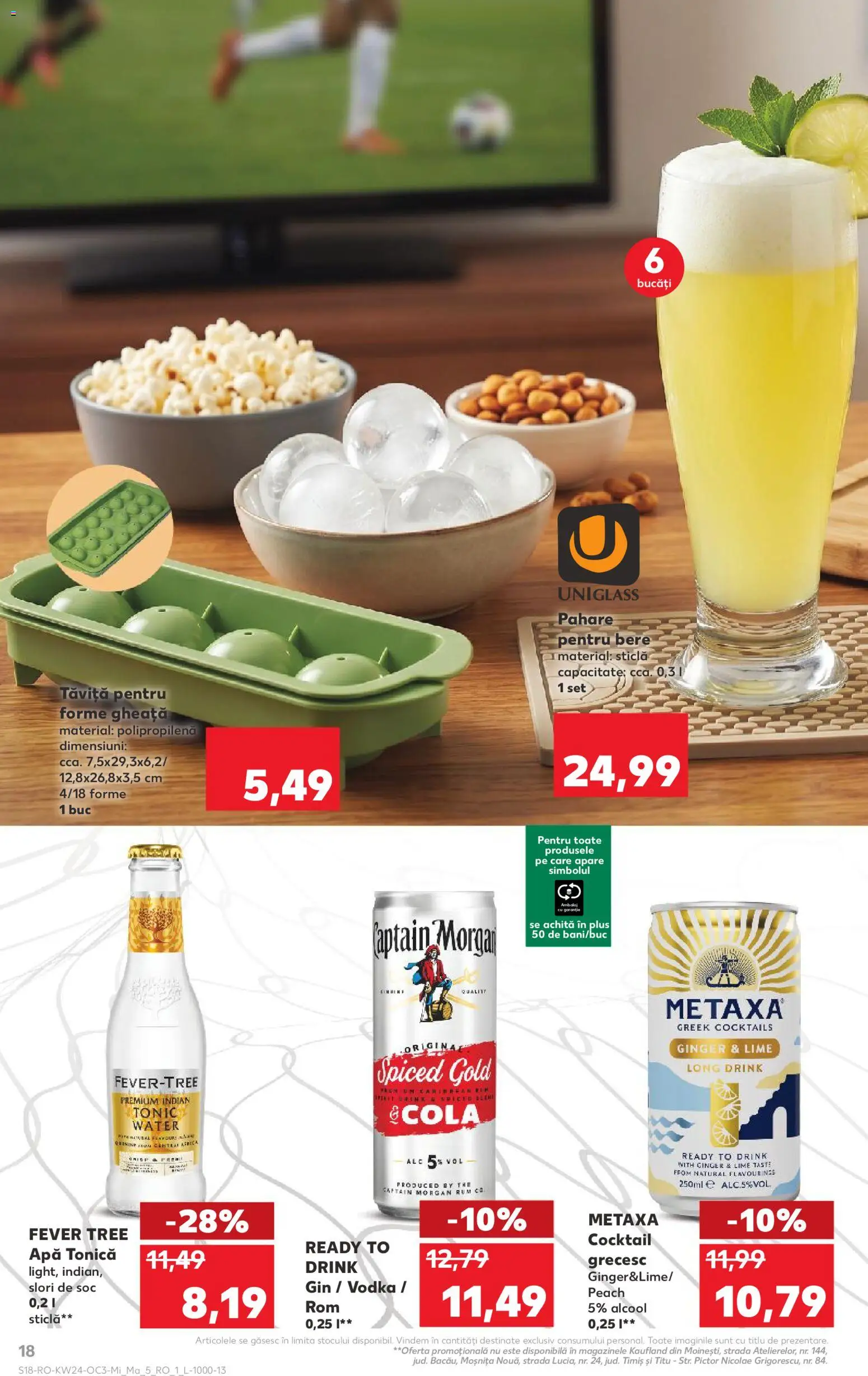 Noul catalog Kaufland – valabil de la 10.06.2026 | Pagină: 18 | Produse: Lime, Pahare, Rom, Apă