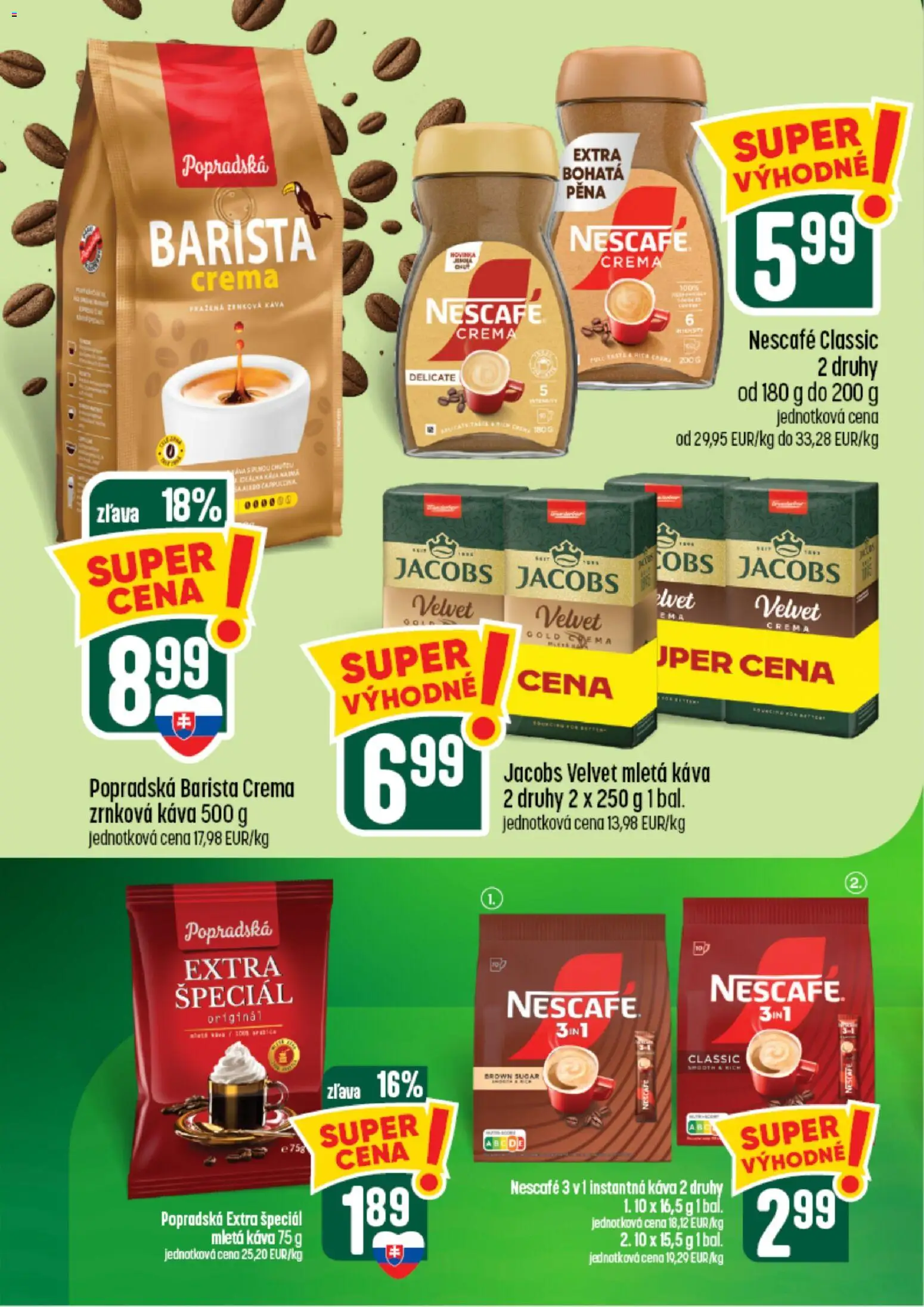 Nové COOP Jednota akcie – leták je platný od 26.08.2026 | Strana: 48 | Produkty: Káva, Instantná káva, Mletá káva, Nescafé Classic
