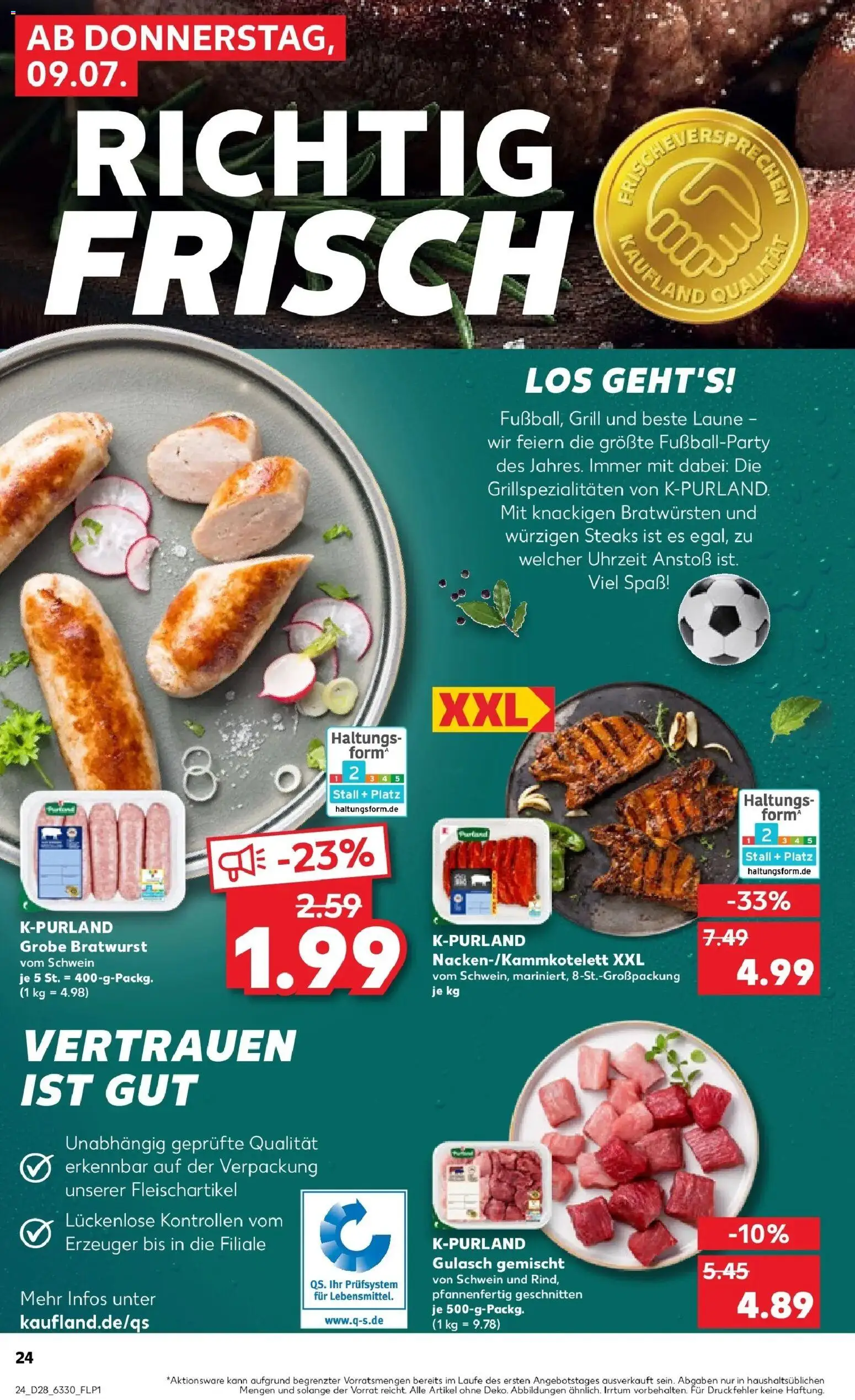 Kaufland Prospekt Rheda-Wiedenbrück – gültig ab 09.07.2026 | Seite: 24 | Produkte: Grill, Bratwurst, Gulasch
