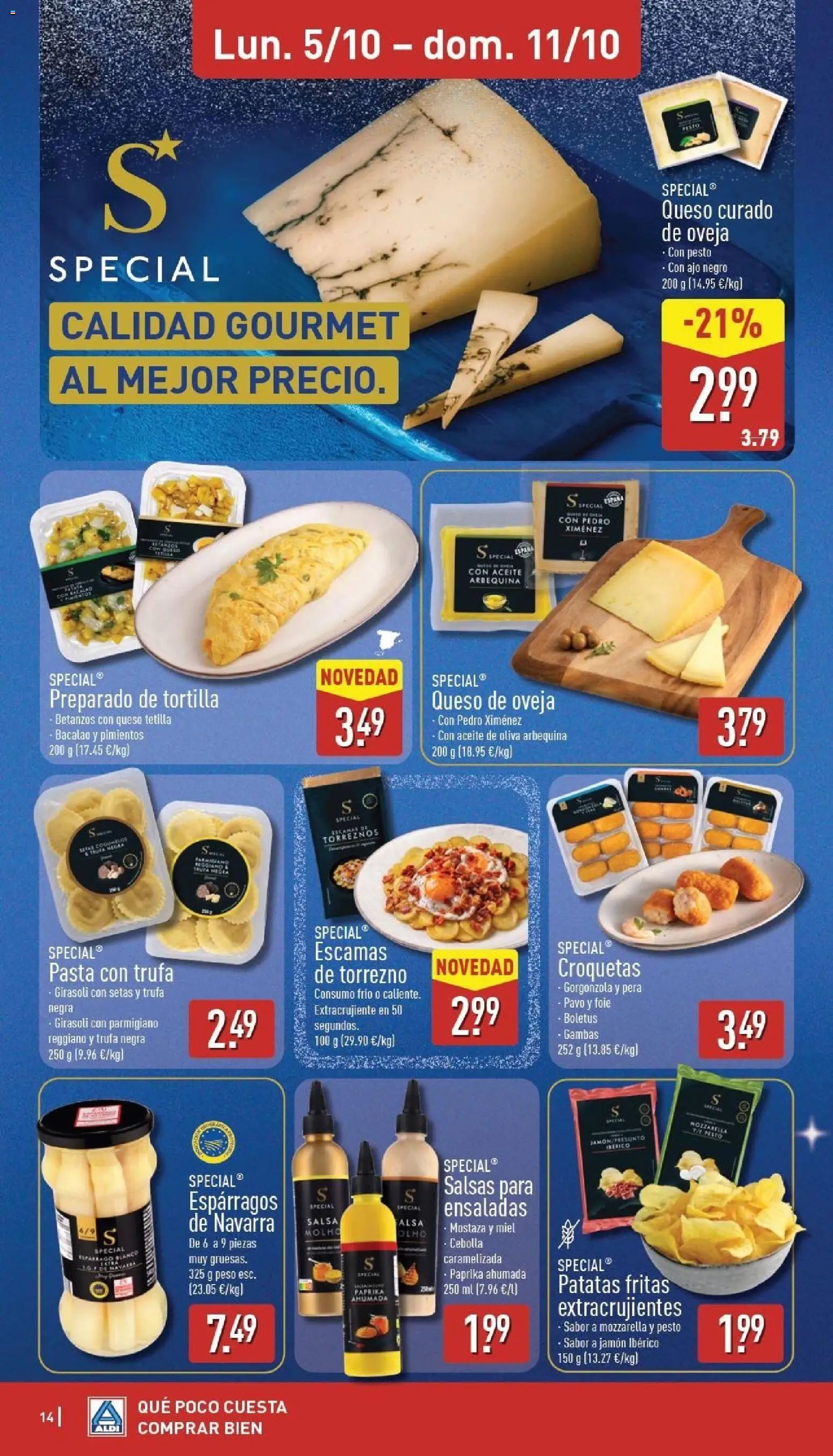 Aldi folleto Baleares │ válido desde el 05/10/2026 | Página: 14 | Productos: Espárragos, Mozzarella, Cebolla, Peso