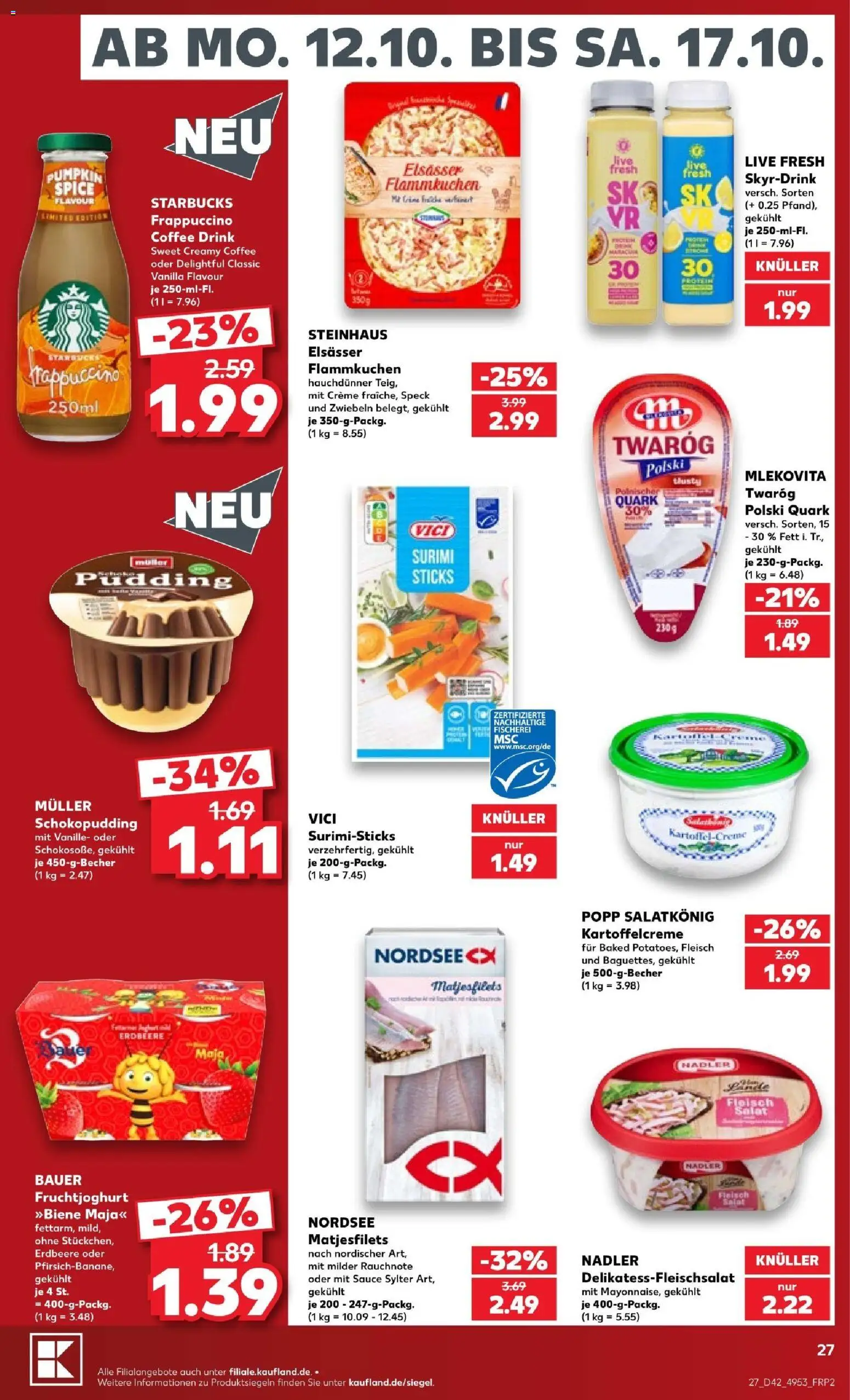 Kaufland Prospekt Köln – gültig ab 12.10.2026 | Seite: 31 | Produkte: Garnelen, Frosta, Exquisa, Vanille