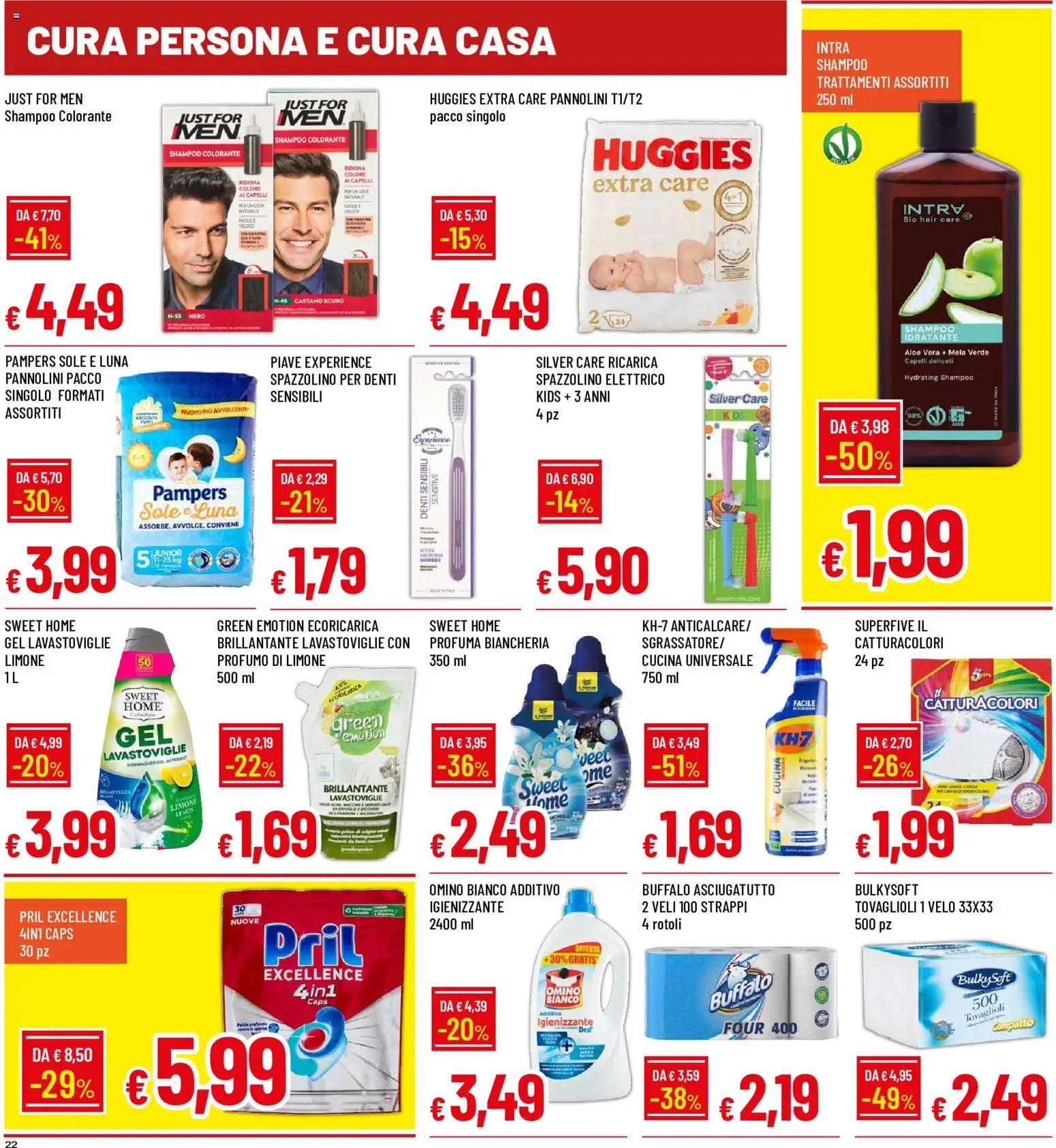Volantino Galassia del 17/08/2026 | Pagina: 22 | Prodotti: Pannolini, Lavastoviglie, Pampers, Spazzolino elettrico