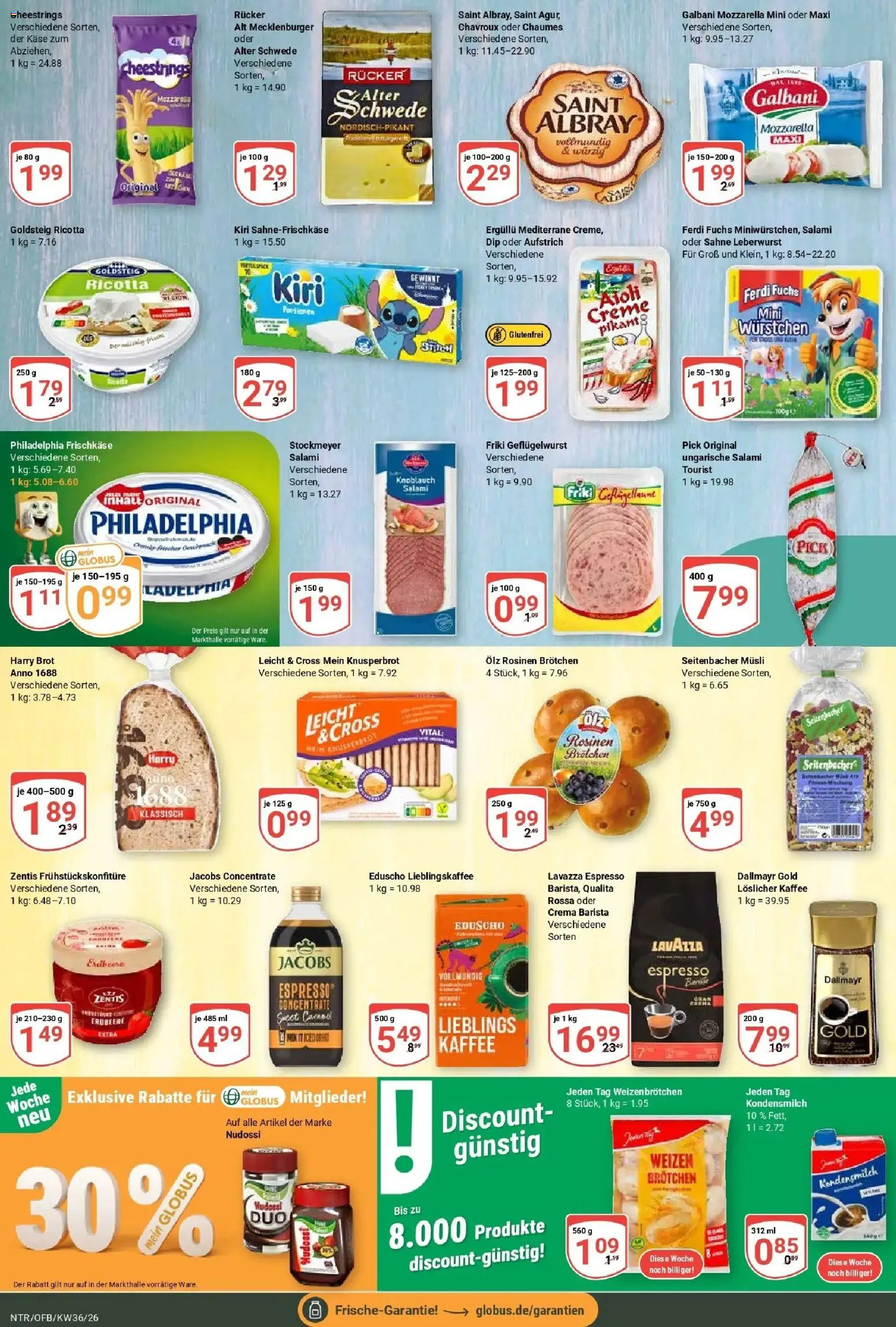 Globus Prospekt Neutraubling (ab 31.08.2026) » Angebote online | Seite: 12 | Produkte: Käse, Kaffee, Kondensmilch, Frischkase
