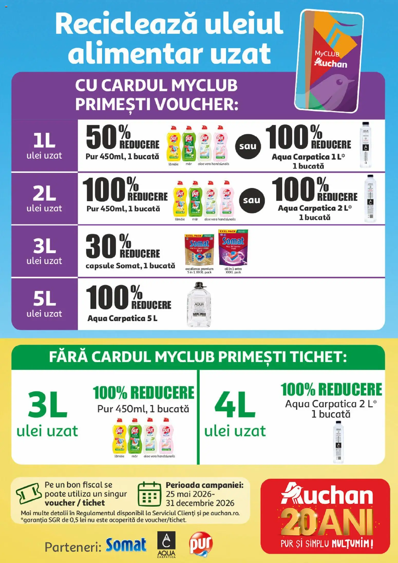 Noul catalog Auchan – valabil de la 15.07.2026 | Pagină: 38 | Produse: Aloe vera, Aqua Carpatica, Ulei, Aqua