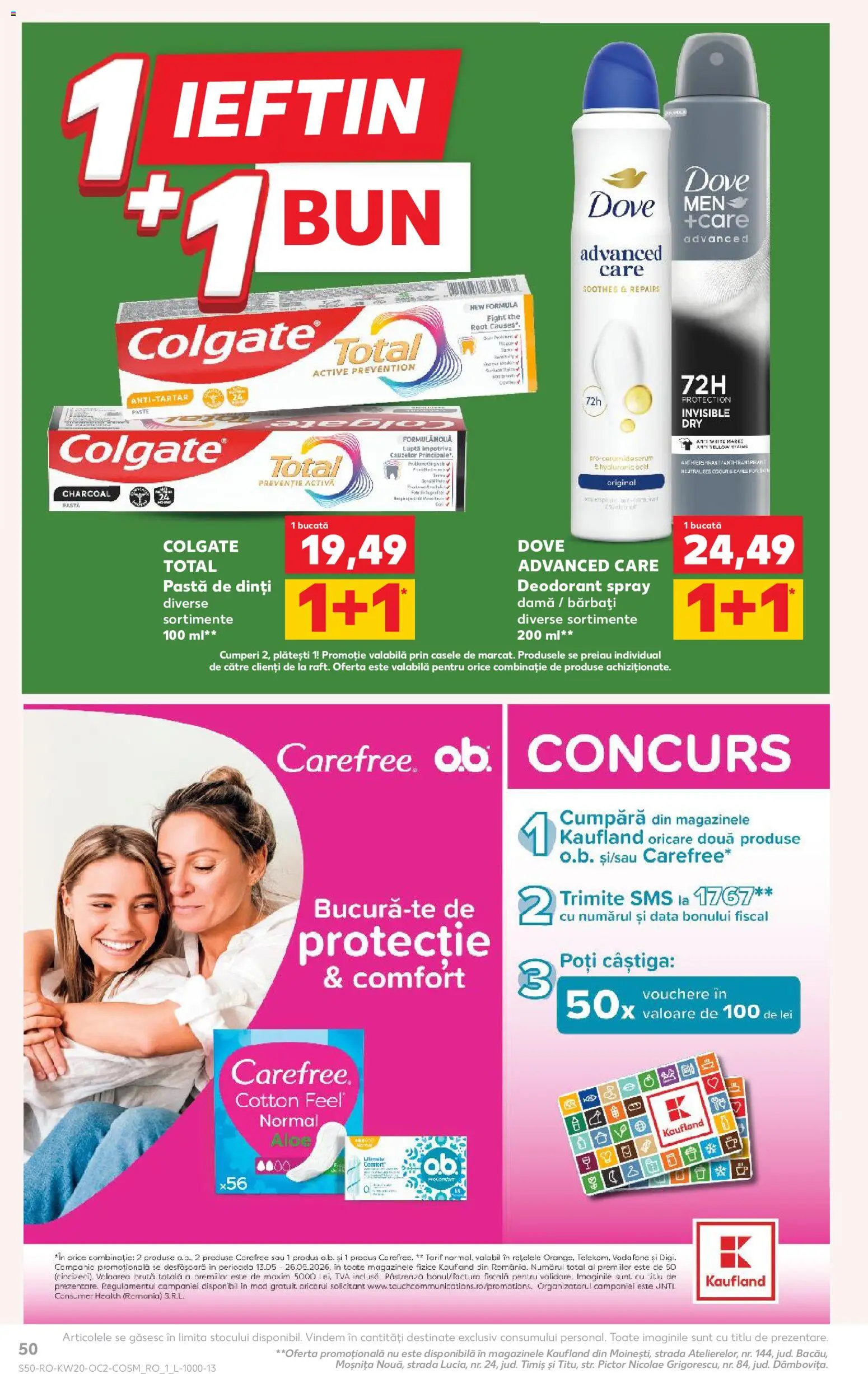 Noul catalog Kaufland – valabil de la 13.05.2026 | Pagină: 50 | Produse: Serum, Deodorant, Pastă de dinți