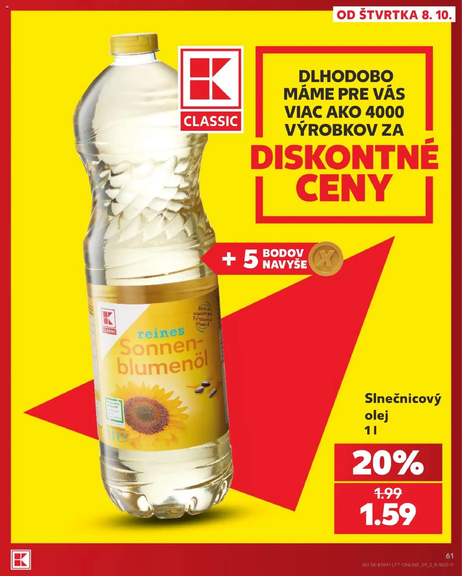 Nové Kaufland akcie – leták je platný od 08.10.2026 | Strana: 61 | Produkty: Olej