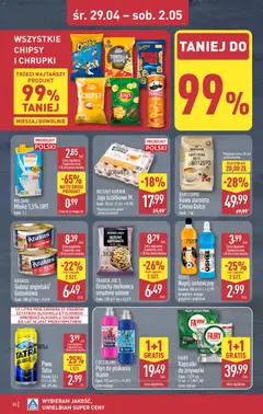 Pogląd oferty "Aldi gazetka" - ważna od 27.04.2026 | Strona: 34 | Produkty: Tortilla, Gulasz angielski, Pringles, Orzechy