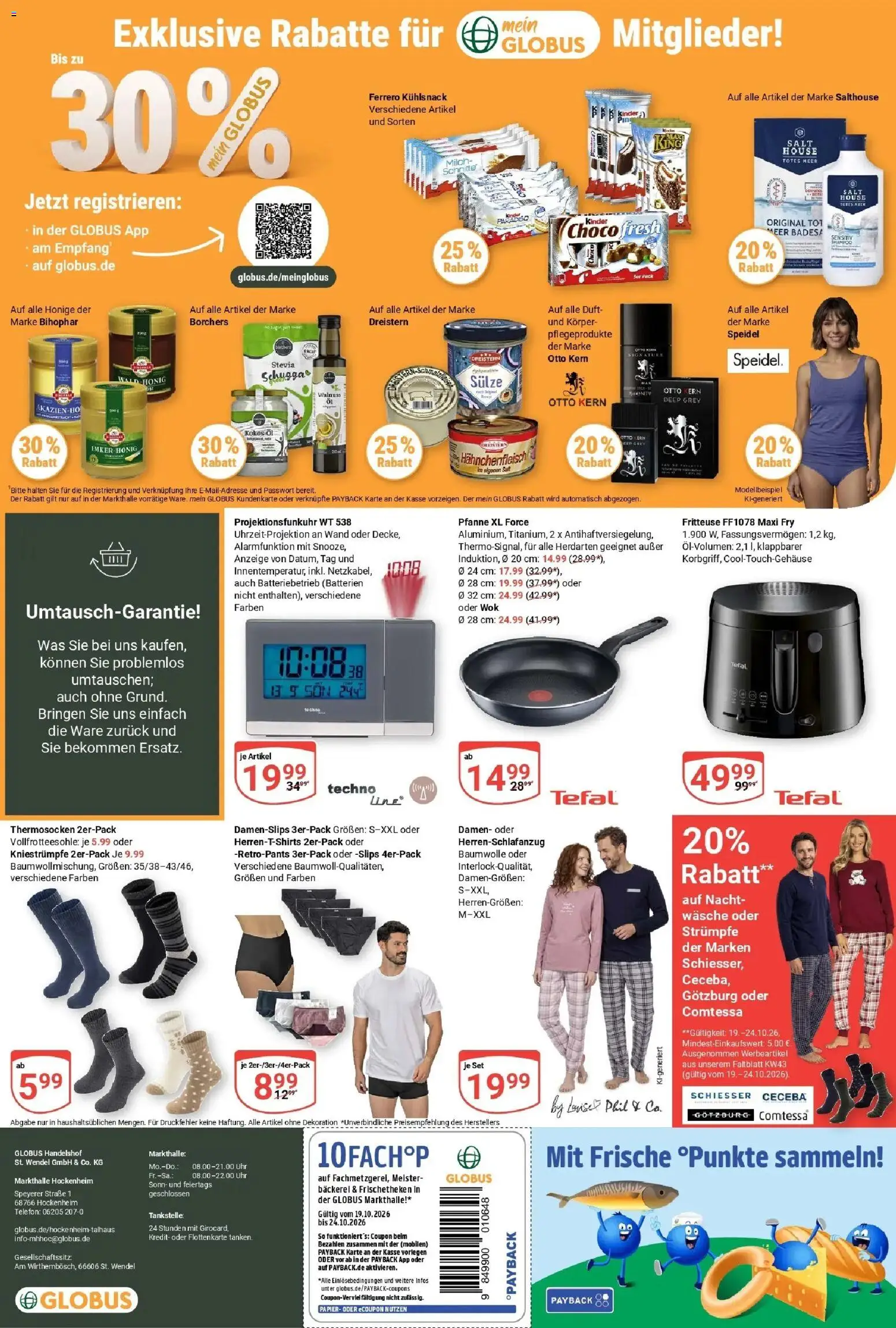 Globus Prospekt Hockenheim (ab 19.10.2026) » Angebote online | Seite: 30 | Produkte: Milch, Öl, Telefon, Uhr