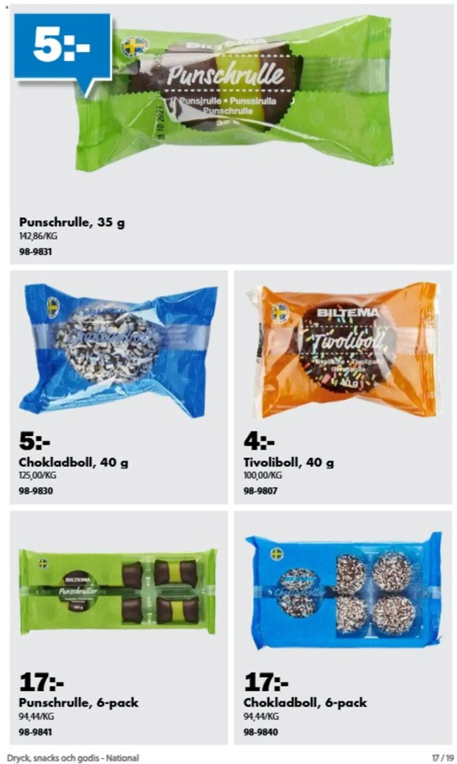 Biltema reklamblad aktuell från 21/08/2026 | Sida: 16 | Produkter: Snacks, Godis