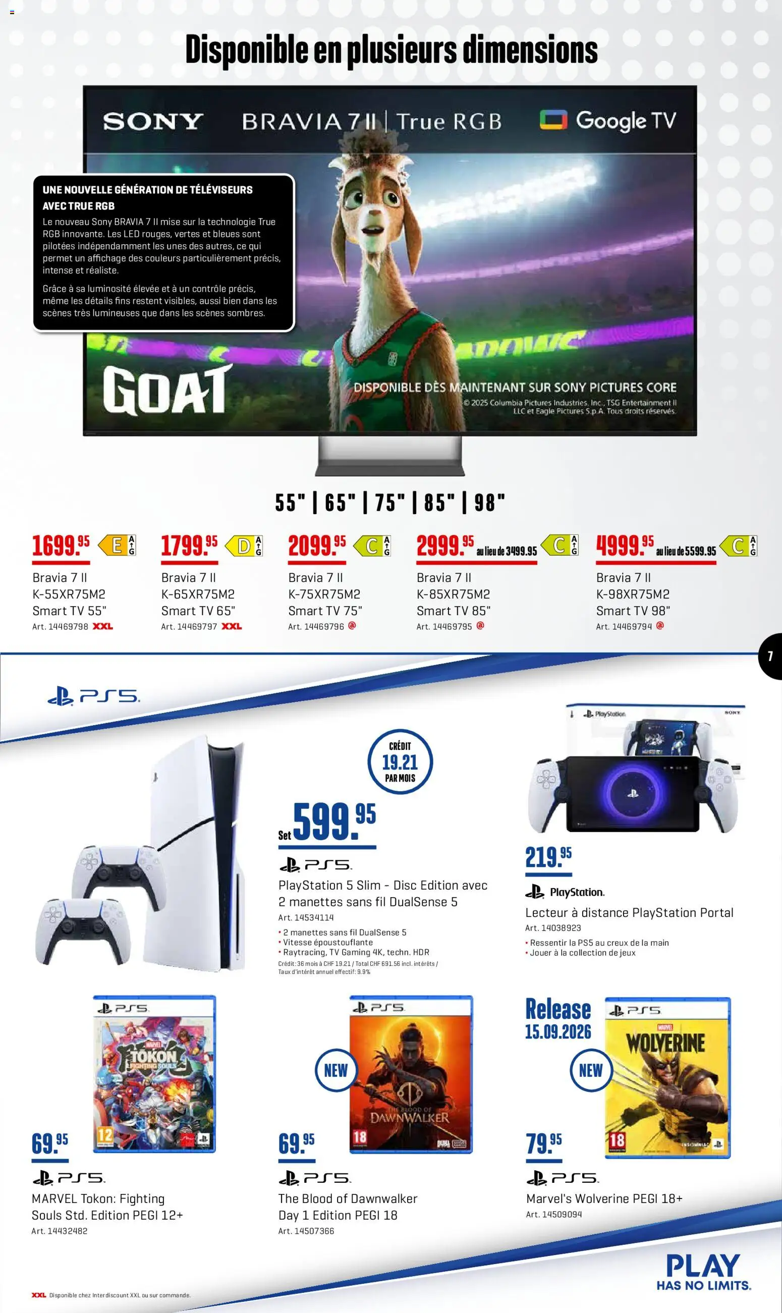 Interdiscount aktionen Offres – gültig ab 07.09.2026 | Seite: 7 | Produkte: TV, Playstation, Sony