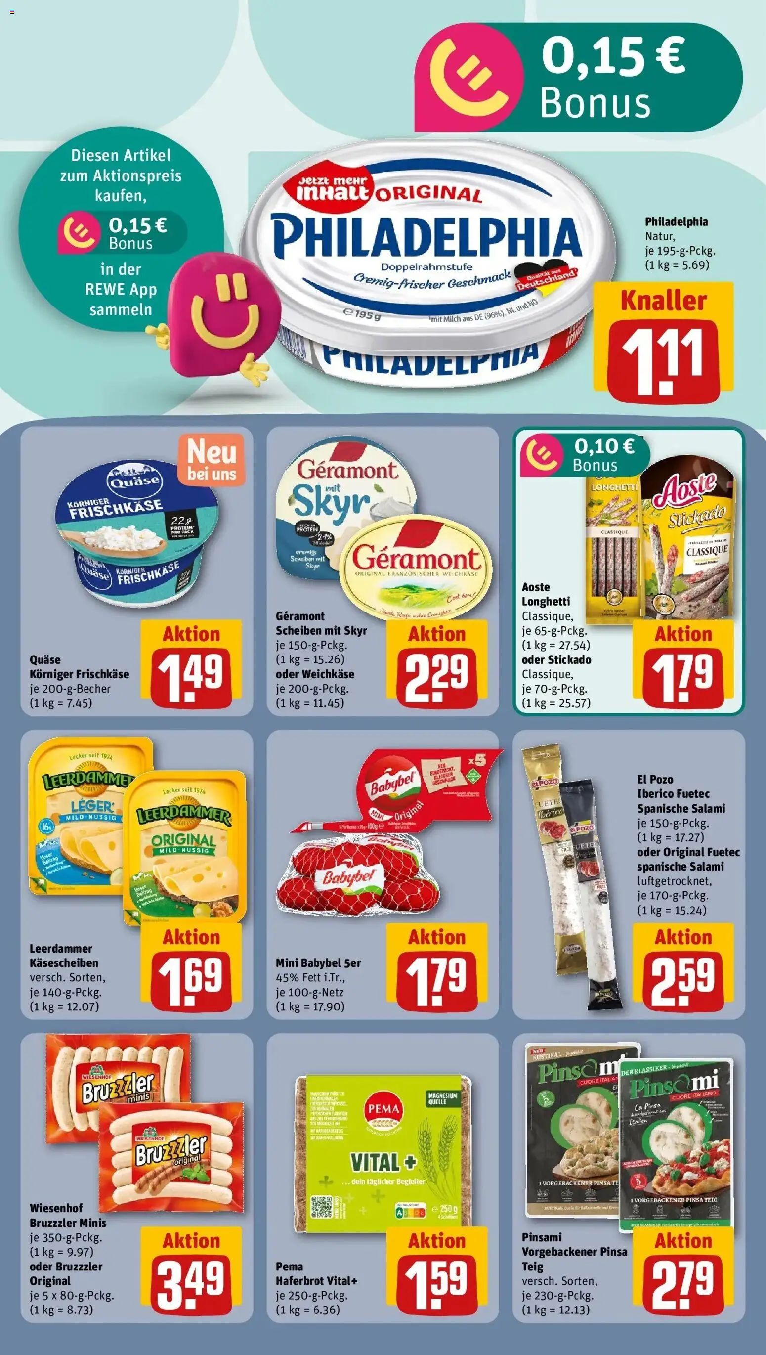 REWE Prospekt ab 21.09.2026 zum Blättern » Angebote | Seite: 20 | Produkte: Milch, Philadelphia, Leerdammer, Frischkase