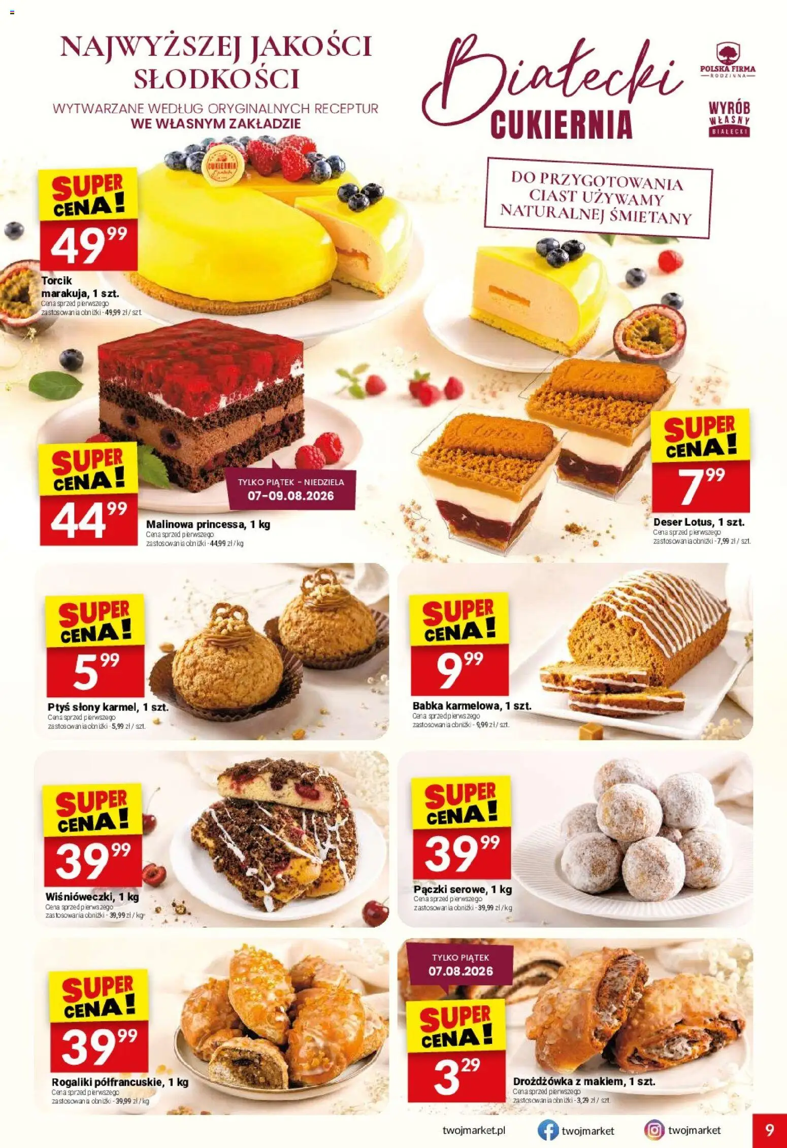 Twój Market gazetka od 05.08.2026 | Strona: 9 | Produkty: Pączki, Babka