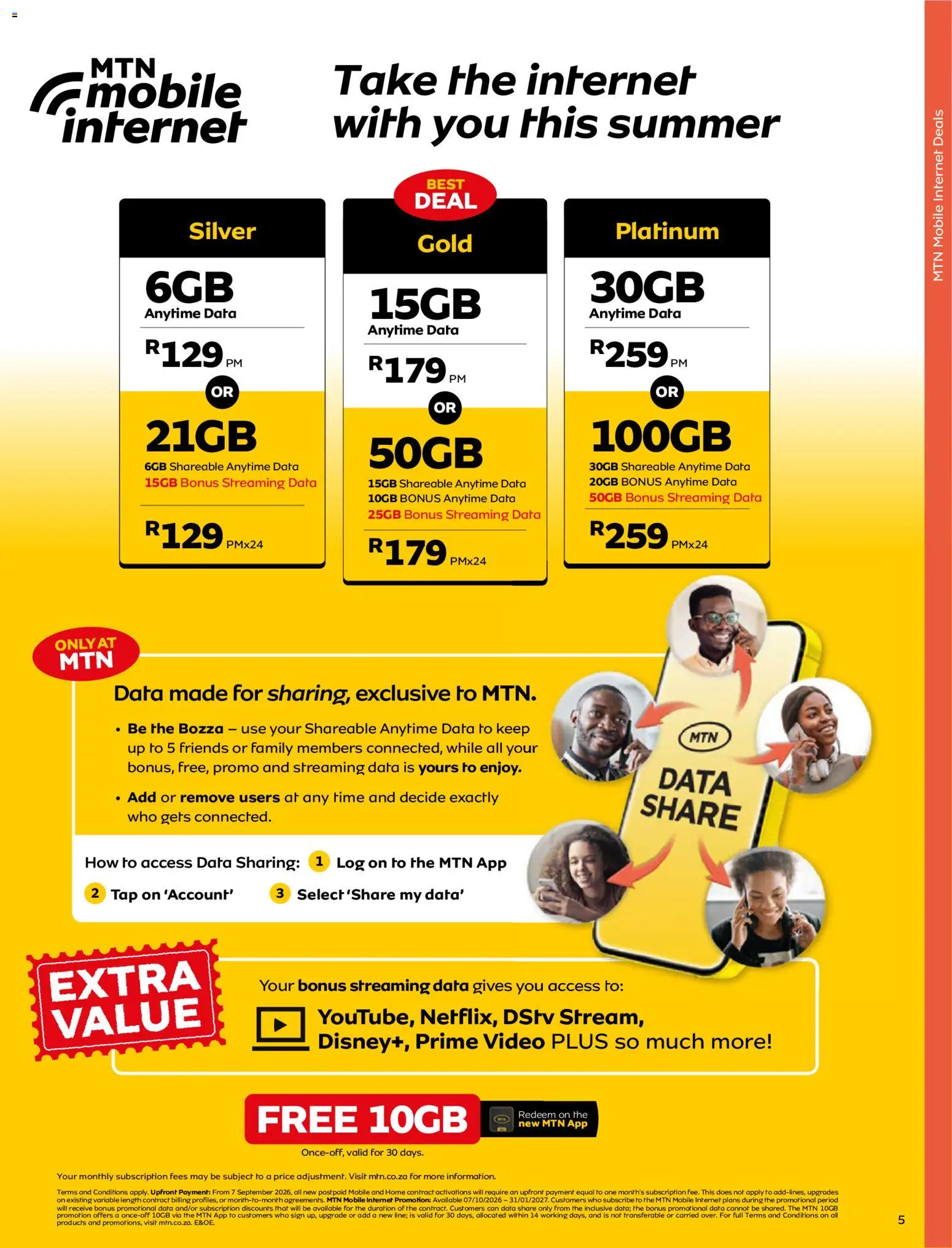 New MTN catalogue – valid from 07/10/2026 | Page: 5 | Products: Data, Tap