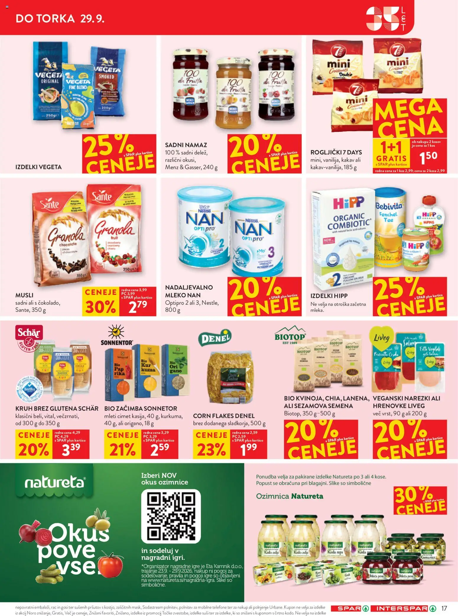 Novi Spar katalog ponudbe – veljaven od 23.09.2026 | Stran: 23 | Izdelki: Namaz, Kos, Kakav, Kruh