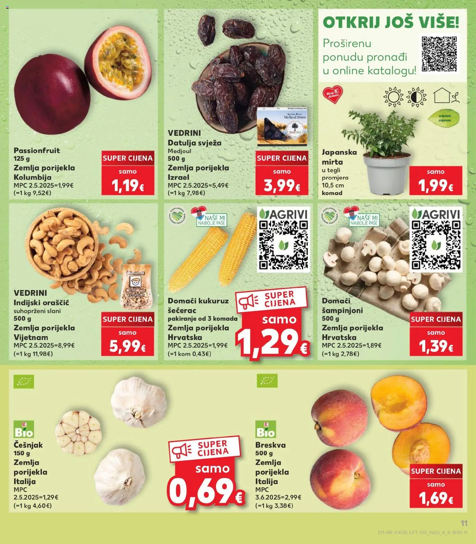 Kaufland katalog | vrijedi od 26.08.2026 | Stranica: 11 | Proizvodi: Zemlja, Kukuruz, Šampinjoni, Češnjak