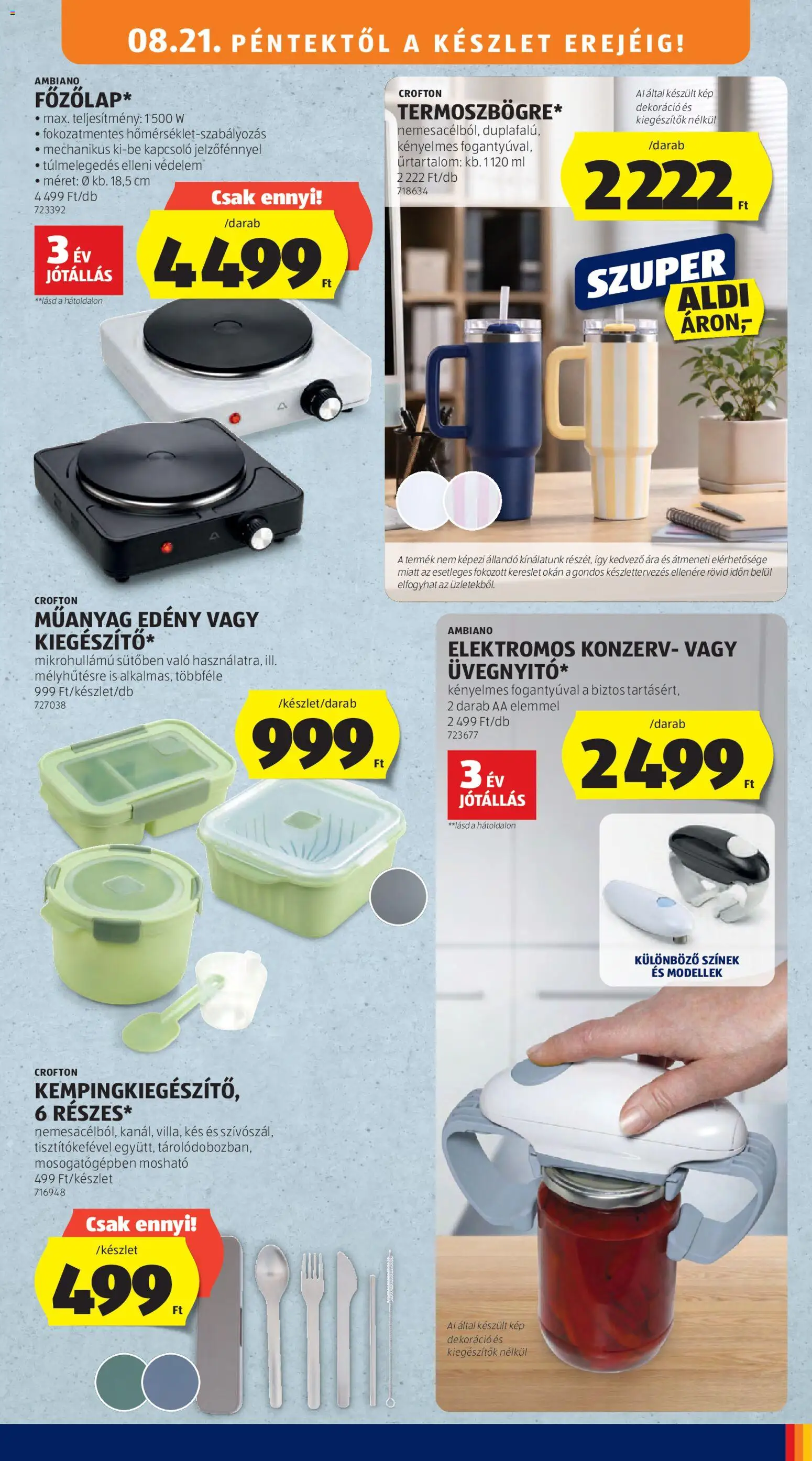 Aldi akciós ujság - amely érvényes a következő dátumtól: 2026.08.21. | Oldal: 35 | Termékek: Jar, Edény, Kés, Dekoráció