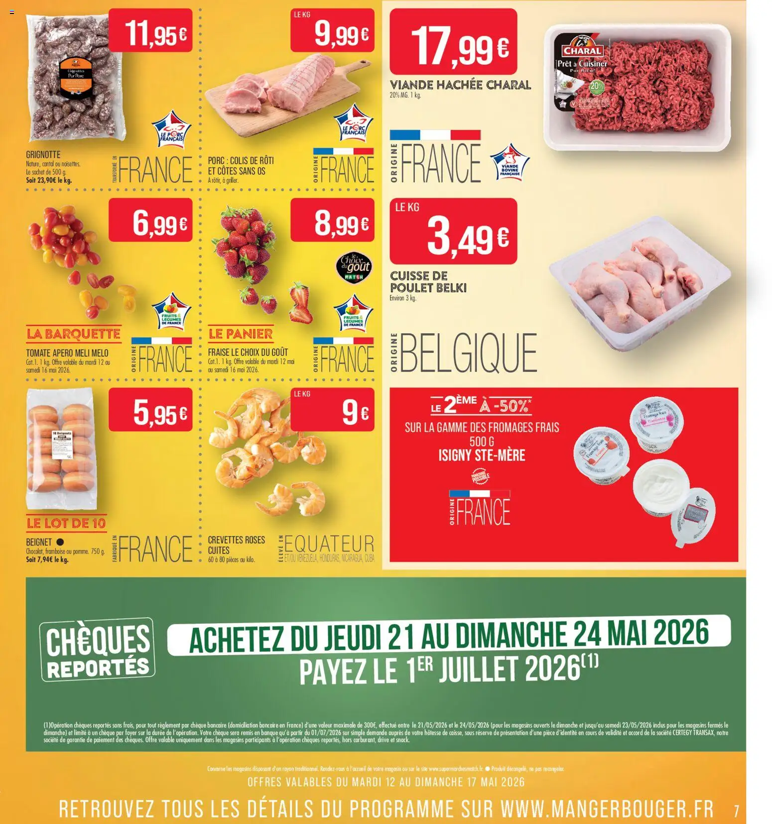 {H1} | Page: 7 | Produits: Viande hachée, Panier, Fromage, Porc