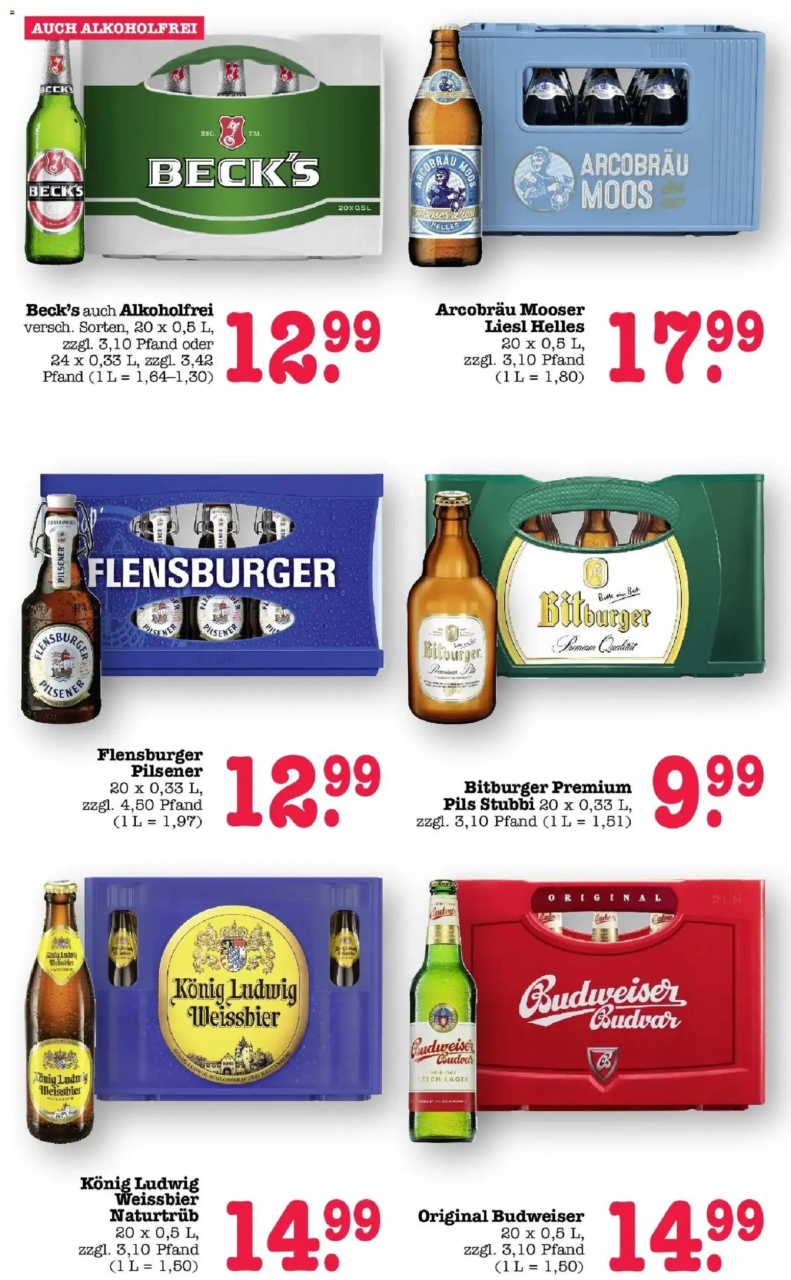 Edeka Prospekt Bühlertal (ab 10.08.2026) » Angebote Online | Seite: 51 | Produkte: Bitburger, Pils, Flensburger, Budweiser