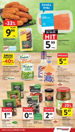 Pogląd oferty "Intermarche gazetka" - ważna od 28.05.2026 | Strona: 13 | Produkty: Kiełbasa, Groszek, Pizza, Pieprz