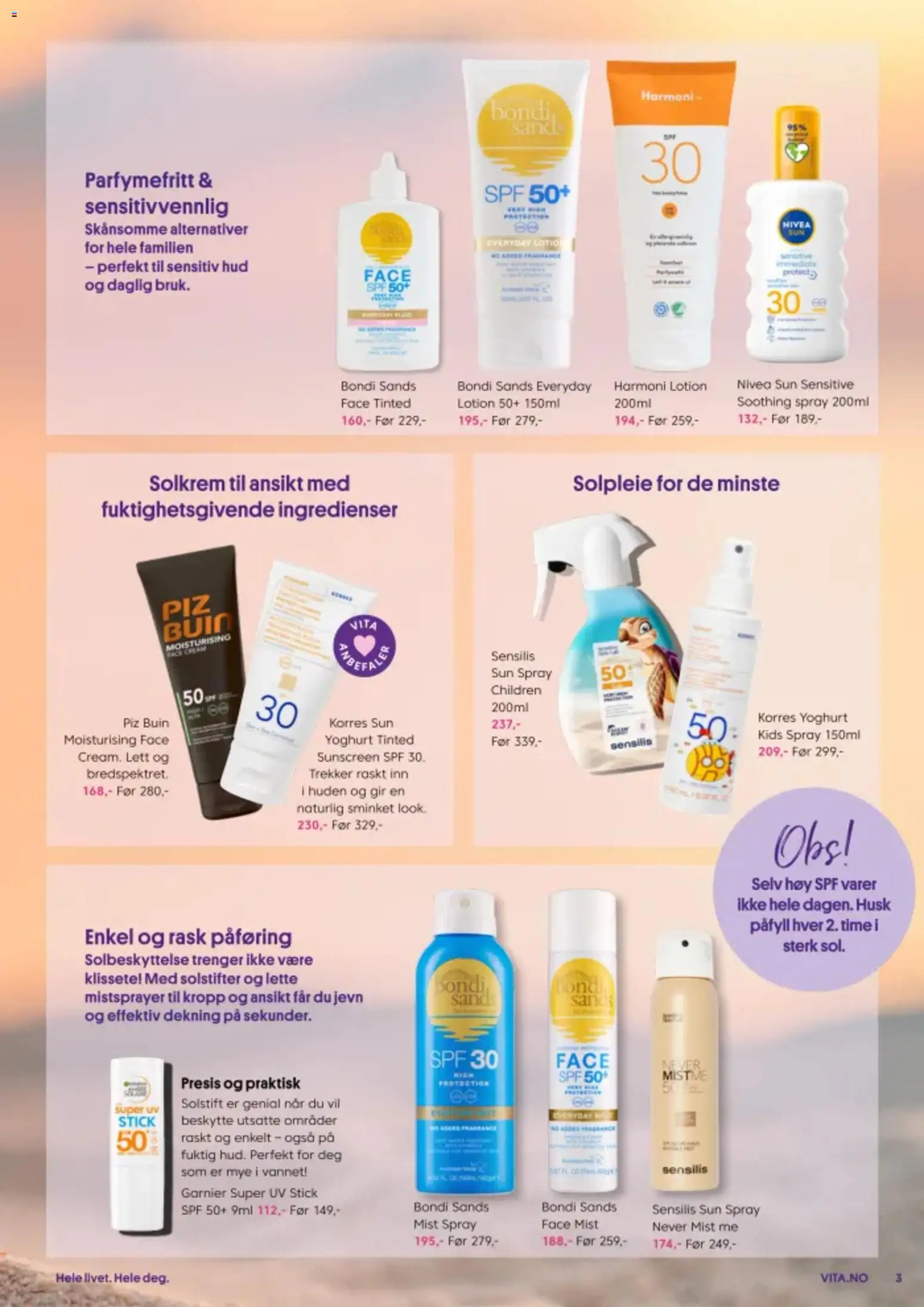 {H1} | Side: 3 | Produkter: Face Mist, Yoghurt, Strandväska, Solkrem