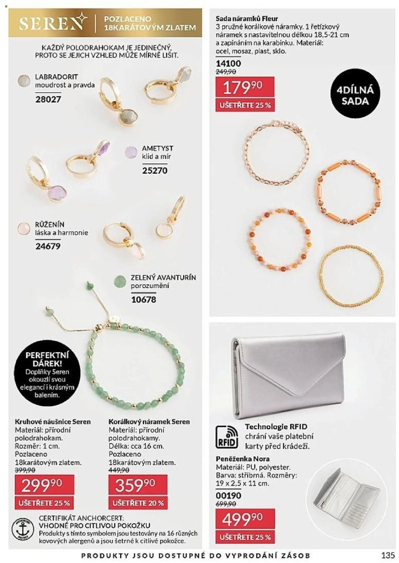 Avon Katalog 06/2026 od 01.06.2026 | Strana: 135 | Produkty: Peněženka, Naušnice, Karty