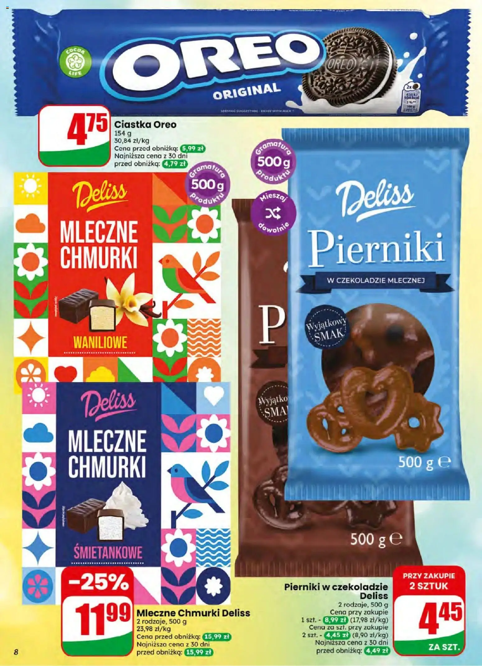 Dino gazetka od 08.07.2026 | Strona: 8 | Produkty: Pierniki, Pierniki w czekoladzie, Ciastka Oreo, Ciastka