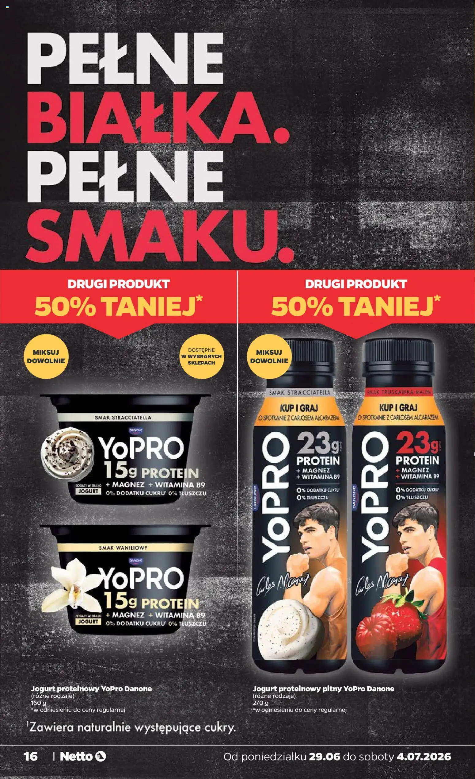 Netto gazetka od poniedziałku spożywcza od 29.06.2026 | Strona: 16 | Produkty: Jogurt