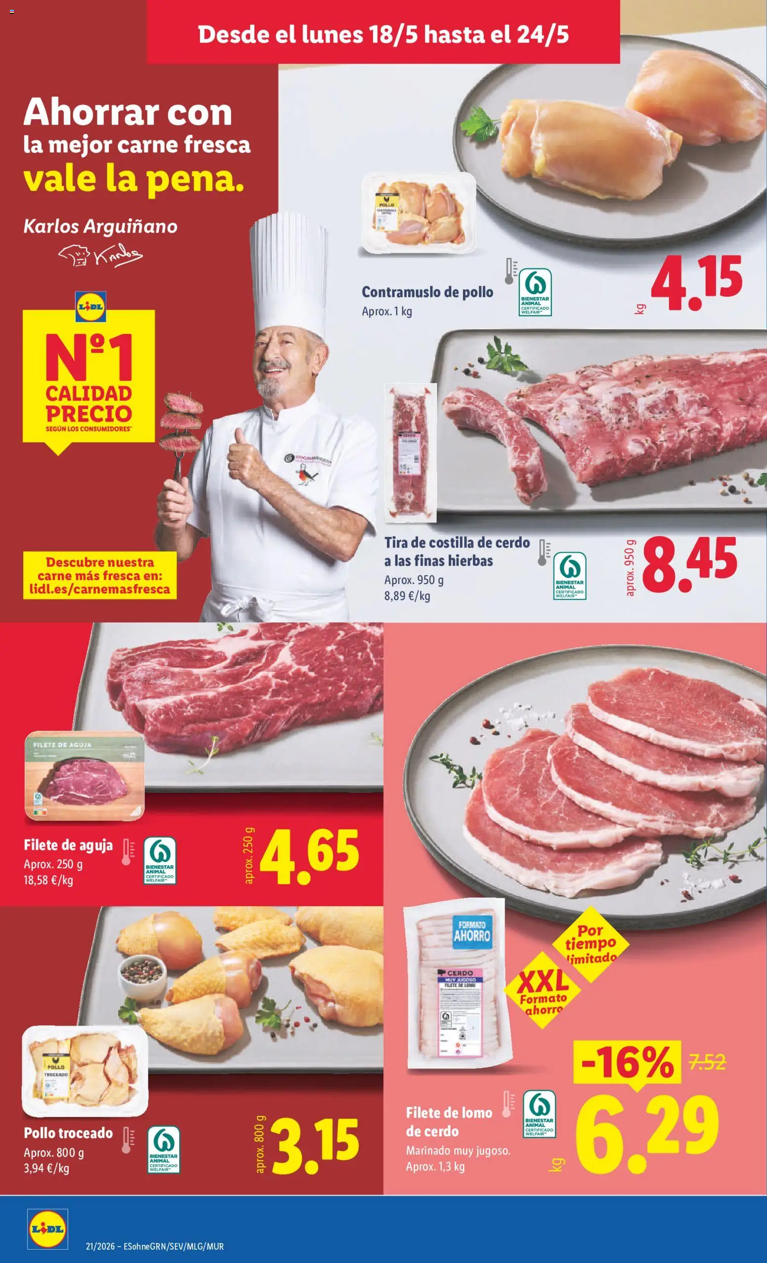 Lidl folleto │ válido desde el 18.05.2026 | Página: 6 | Productos: Cerdo, Costilla de cerdo, Filete