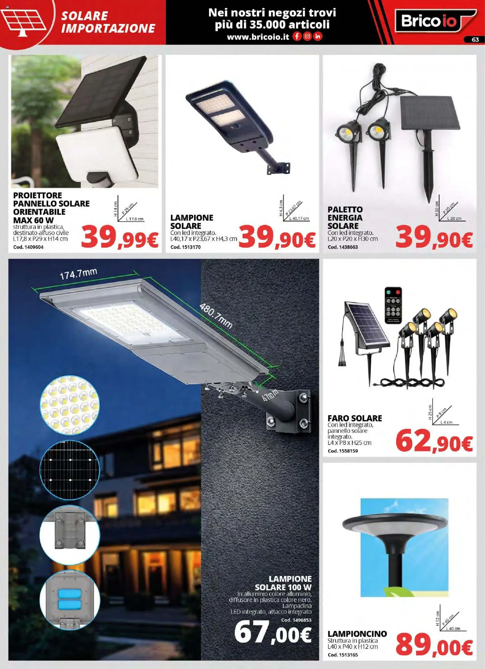 Volantino Brico io del 30.03.2026 | Pagina: 63 | Prodotti: Lampione, Alluminio