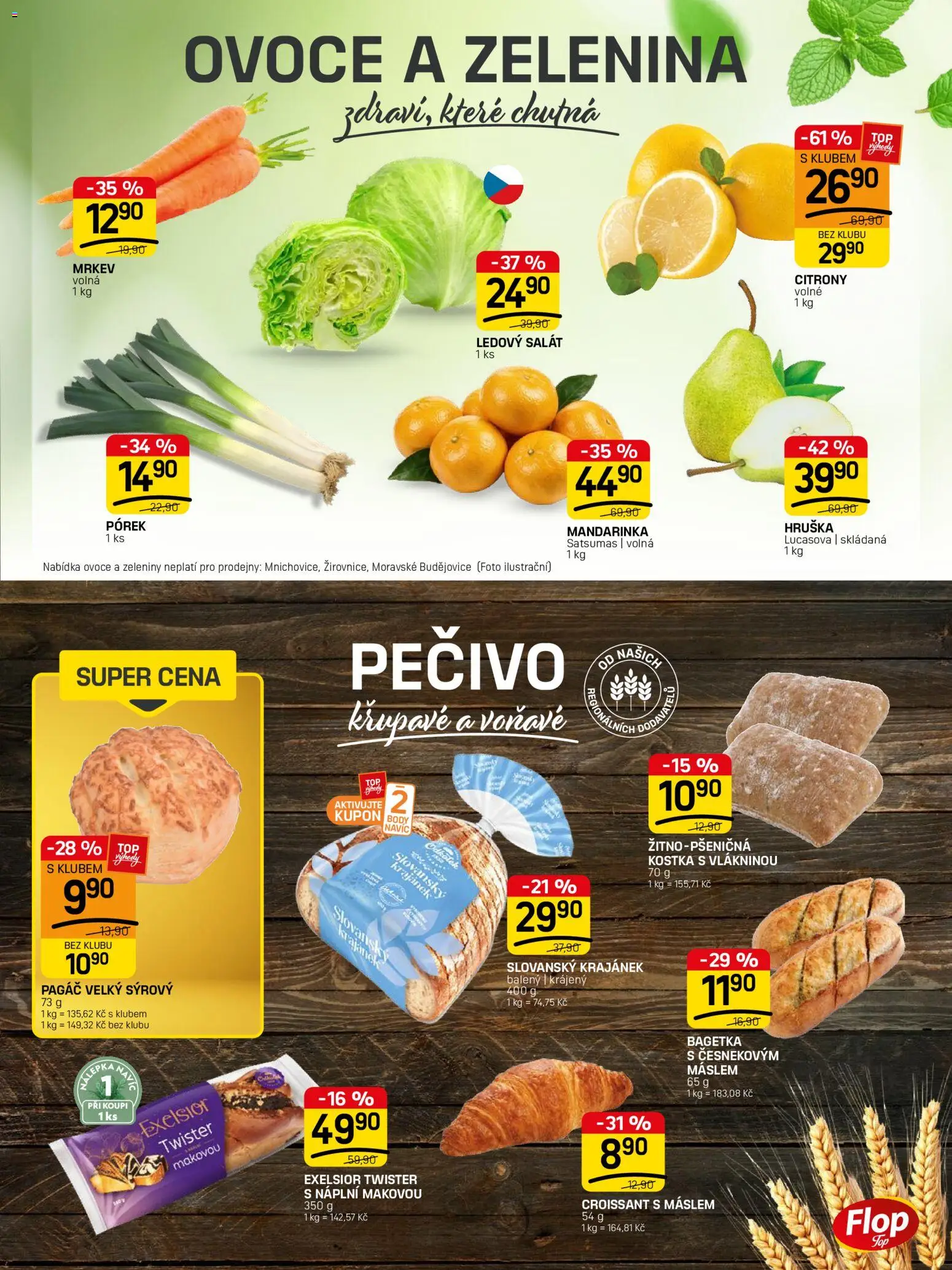 Flop leták - FlopTop od 07.10.2026 | Strana: 3 | Produkty: Ovoce, Salát, Pečivo, Pagáč