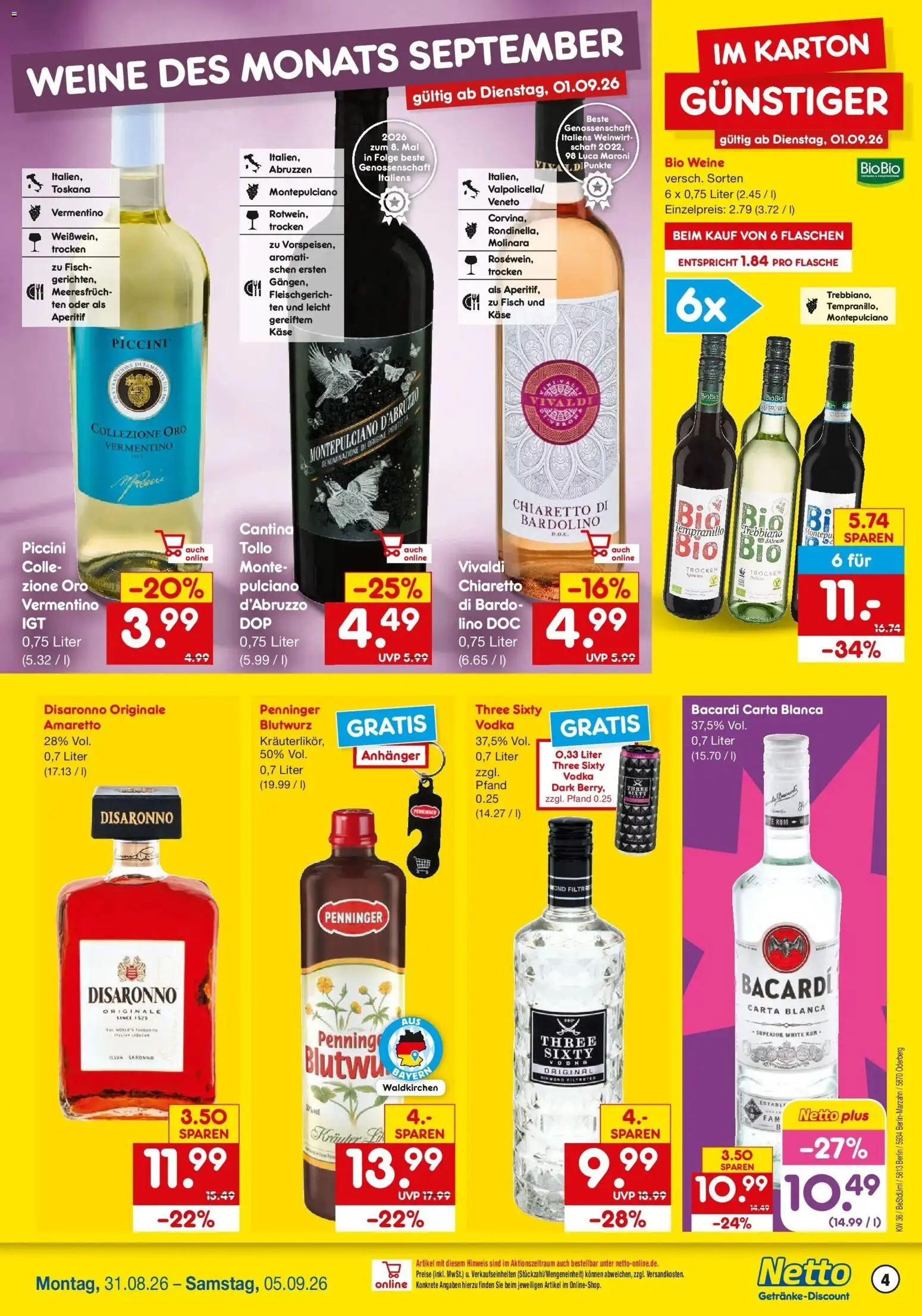 Netto Marken-Discount Prospekt Berlin (ab 31.08.2026) » Angebote | Seite: 4 | Produkte: Rum, Fisch, Vodka, Wodka
