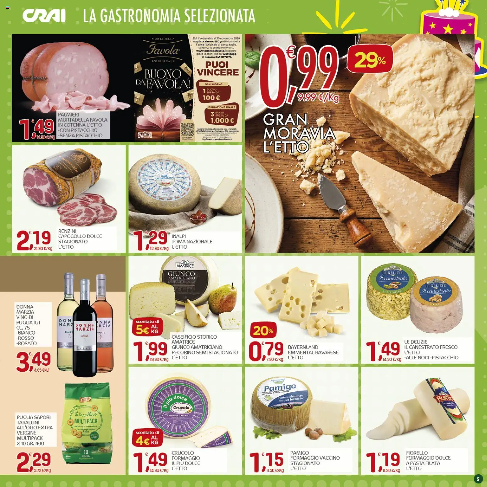 Volantino CRAI del 15/10/2026 | Pagina: 5 | Prodotti: Pasta, Noci, Pecorino, Senza lattosio