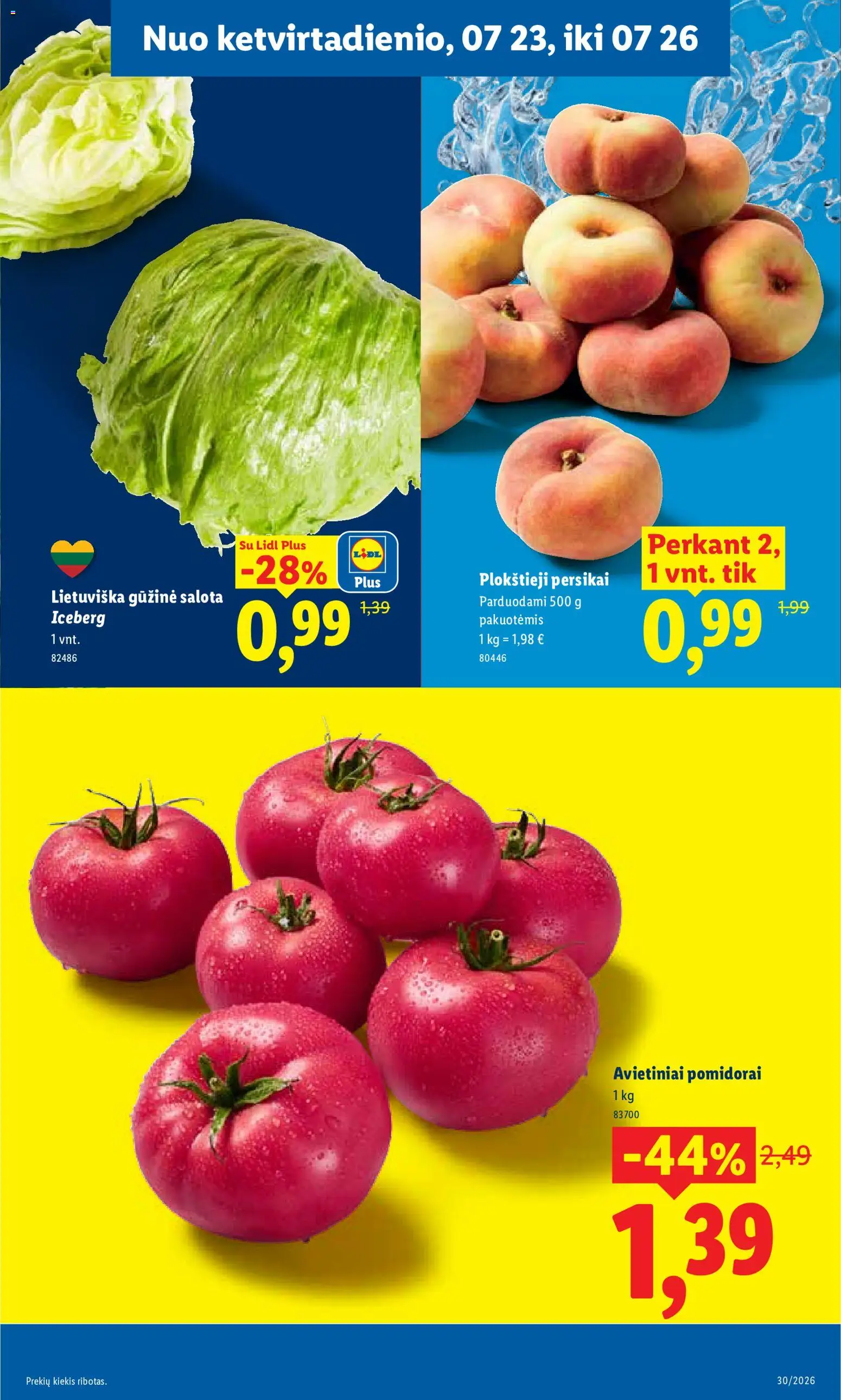 LIDL akcijos nuo 2026.07.20 | Puslapis: 45 | Prekių: Kiaulienos, Jautienos, Dešrelės, Viščiukas