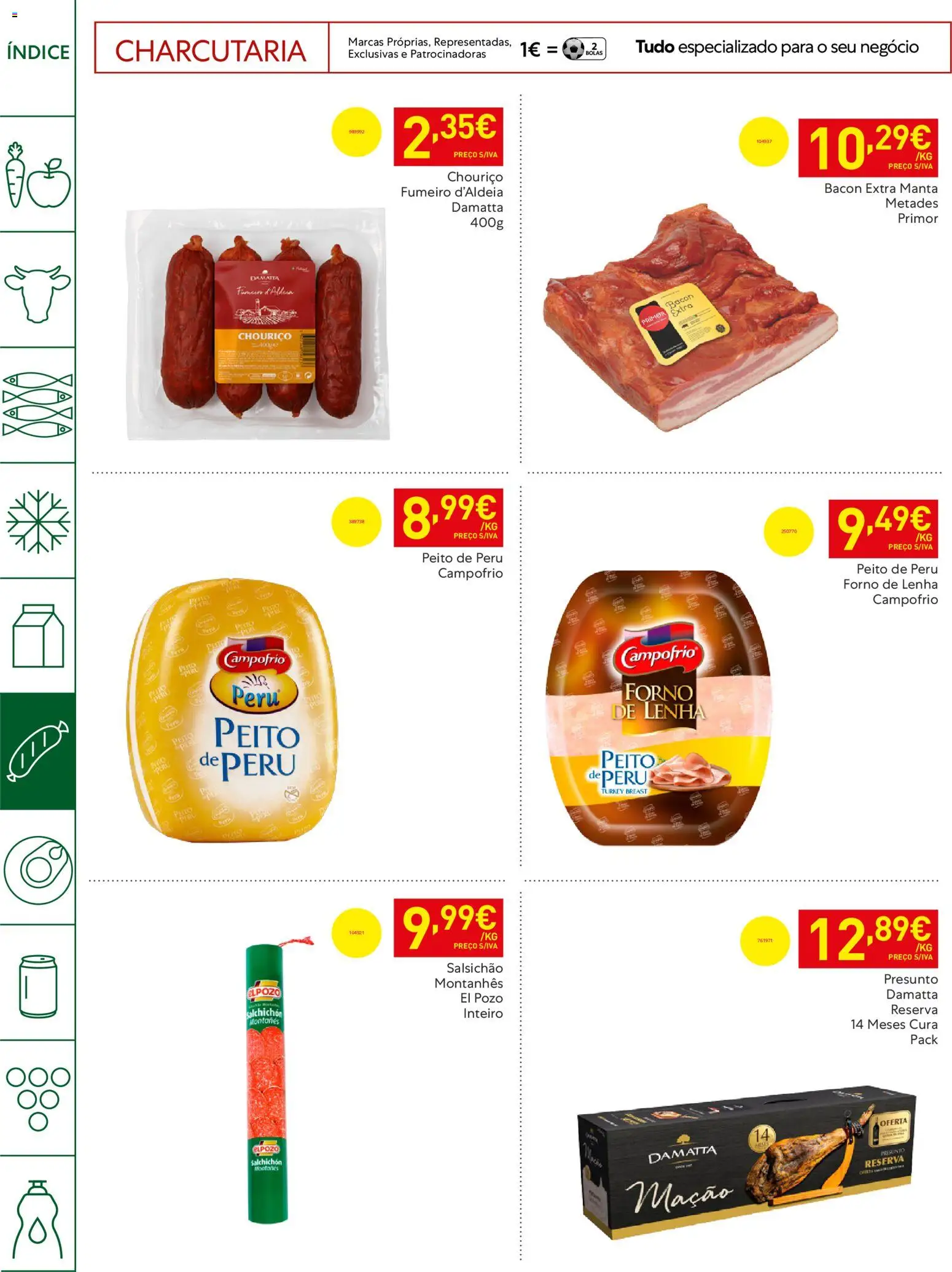 Recheio - Horeca Bons Negócios Madeira │ válido de 14.04.2026 | Página: 14 | Produtos: Forno, Bacon, Peru, Presunto