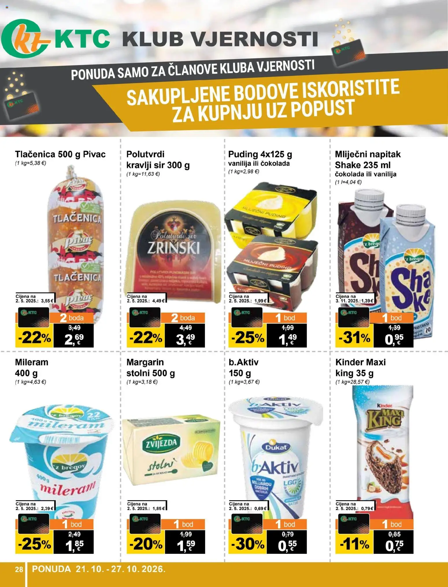 KTC katalog | vrijedi od 21.10.2026 | Stranica: 28 | Proizvodi: Čokolada, Puding, Napitak, Mileram