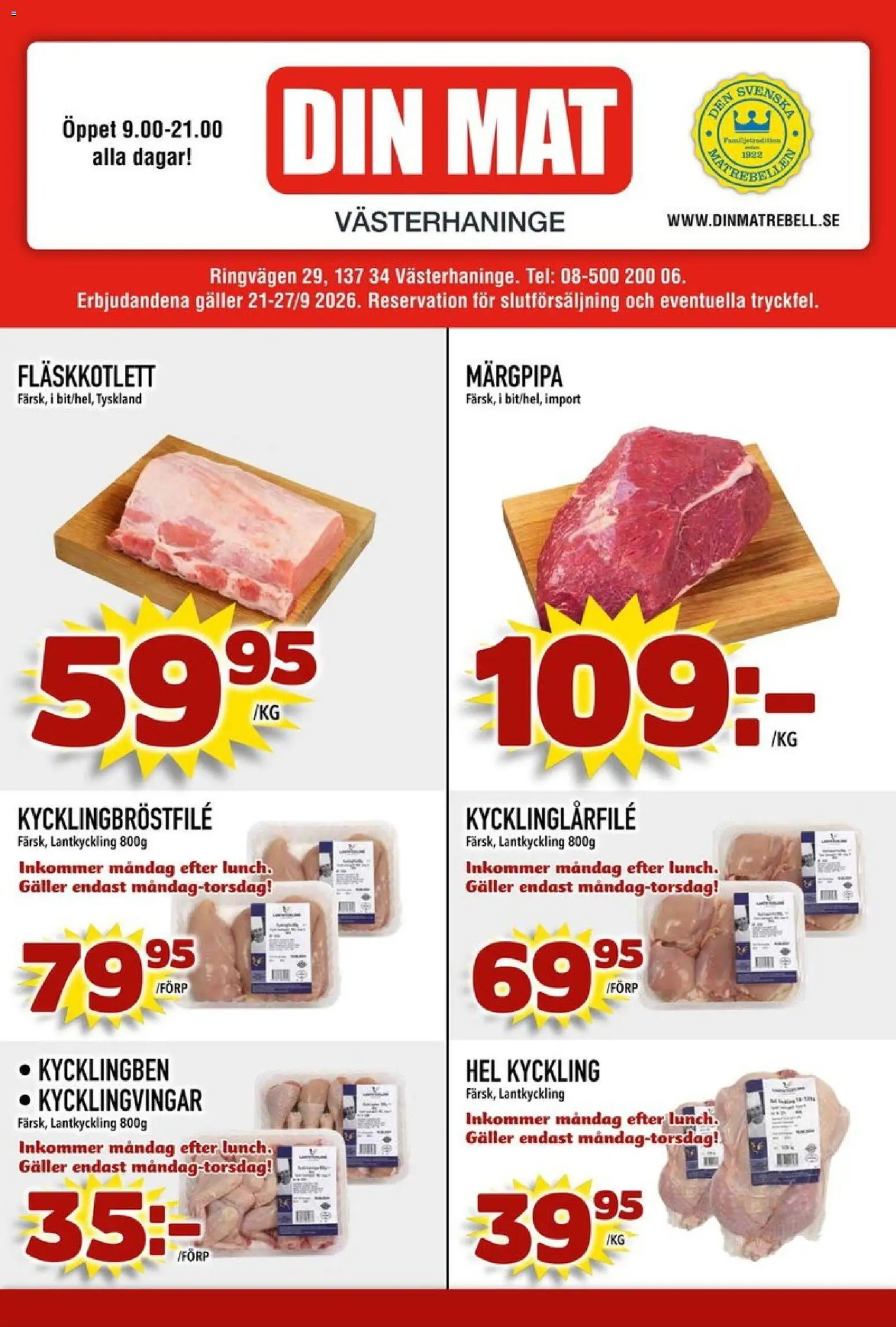 Din Mat reklamblad aktuell från 21/09/2026 | Sida: 1