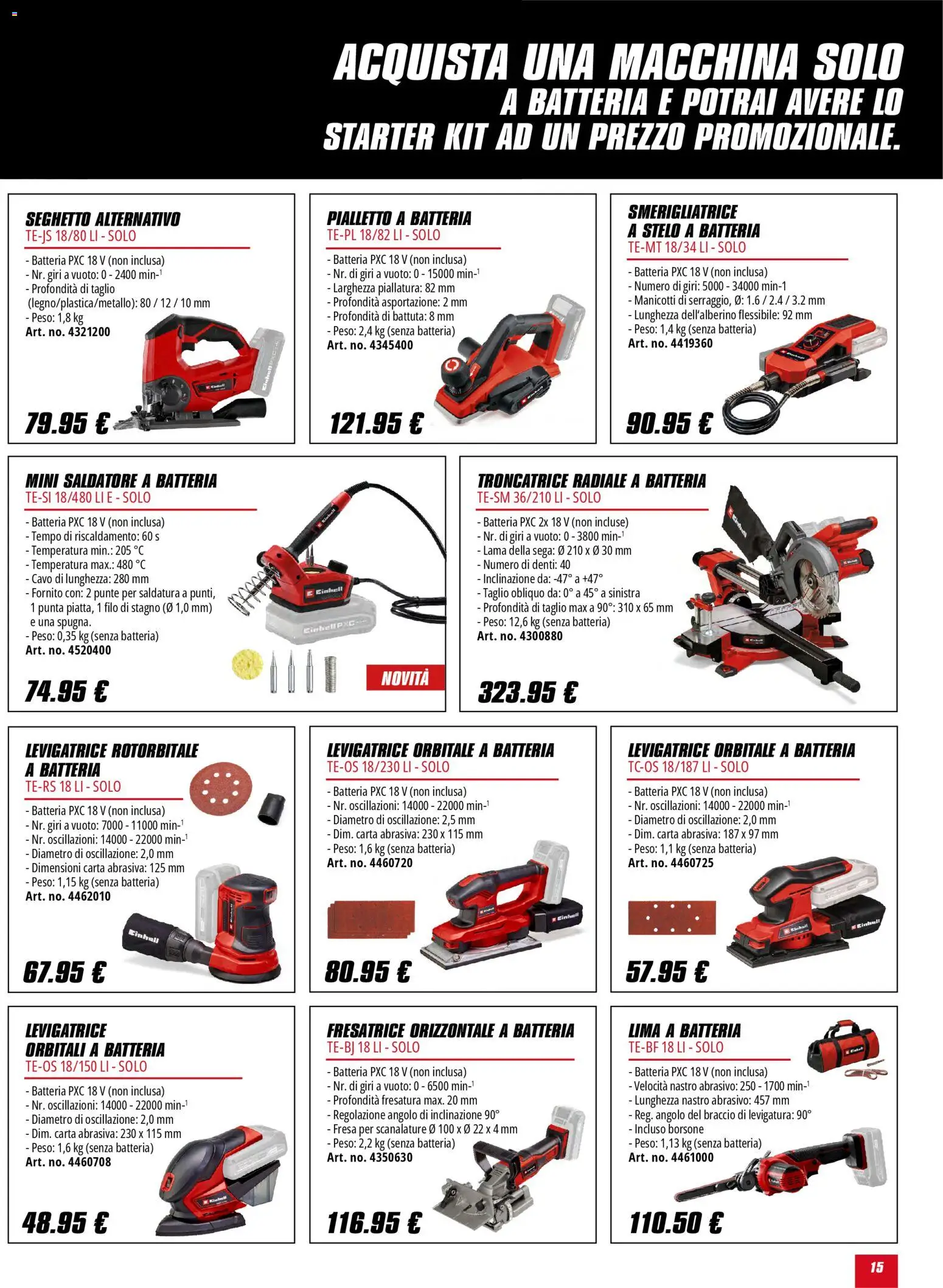 Volantino Einhell del 02.02.2026 | Pagina: 15 | Prodotti: Borsone, Cavo, Sega, Batteria
