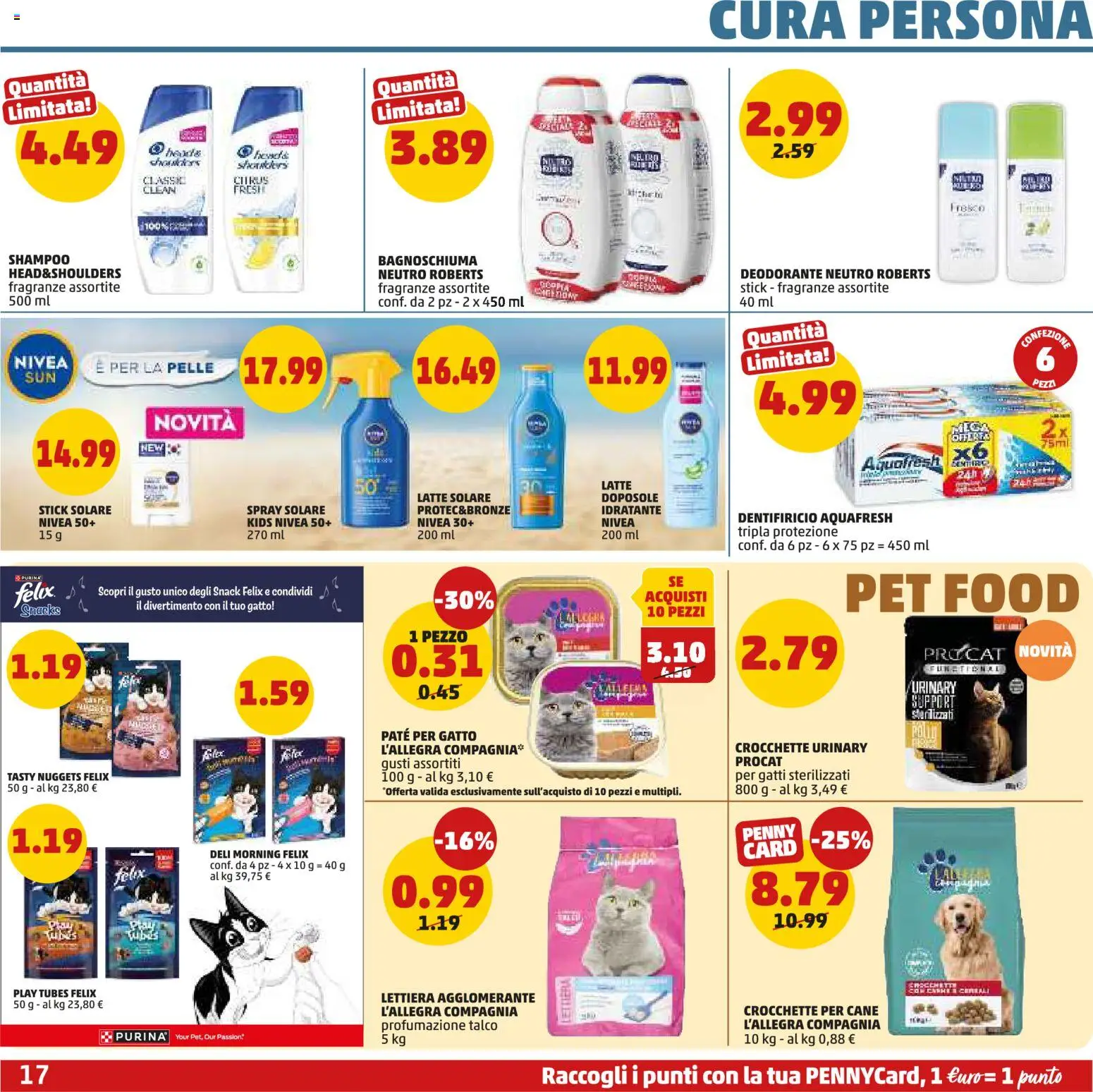 Volantino PENNY del 04.06.2026 | Pagina: 17 | Prodotti: Deodorante, Nuggets, Crocchette, Polo