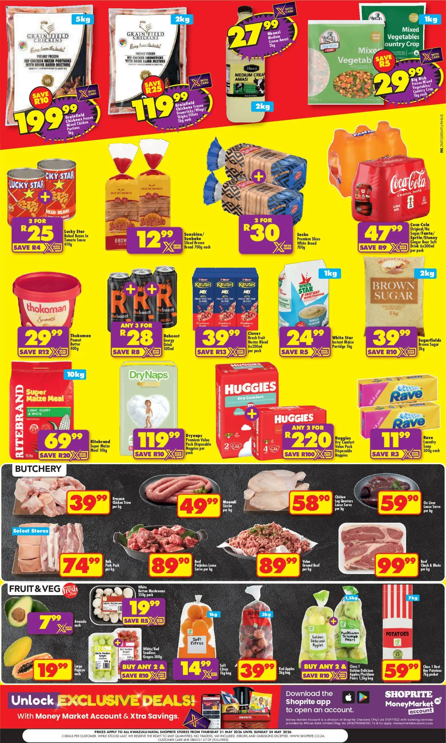 New Shoprite catalogue – valid from 21.05.2026 | Page: 2 | Products: Magdalenas, Cream, Fruit, Grapes