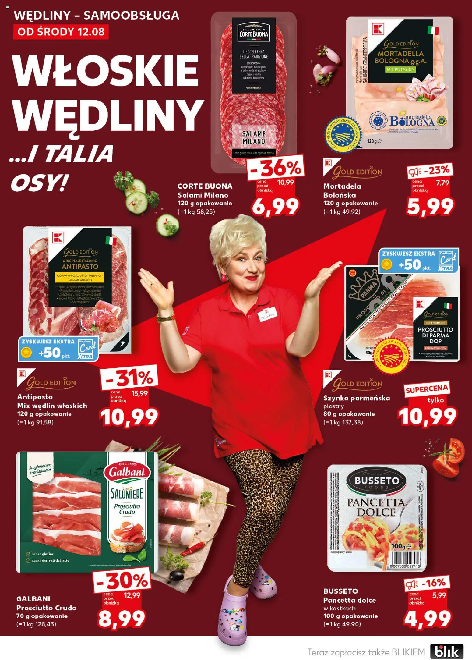 Kaufland Polsko leták - Mocny start od 17.08.2026 | Strana: 20 | Produkty: Mortadela, Prosciutto, Pancetta, Crudo