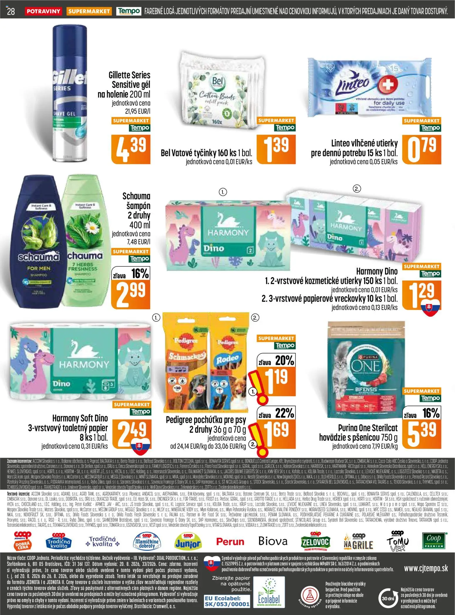 Nové COOP Jednota akcie – leták je platný od 20.08.2026 | Strana: 28 | Produkty: Batérie, Toaletný papier, Heineken, Papierové vreckovky