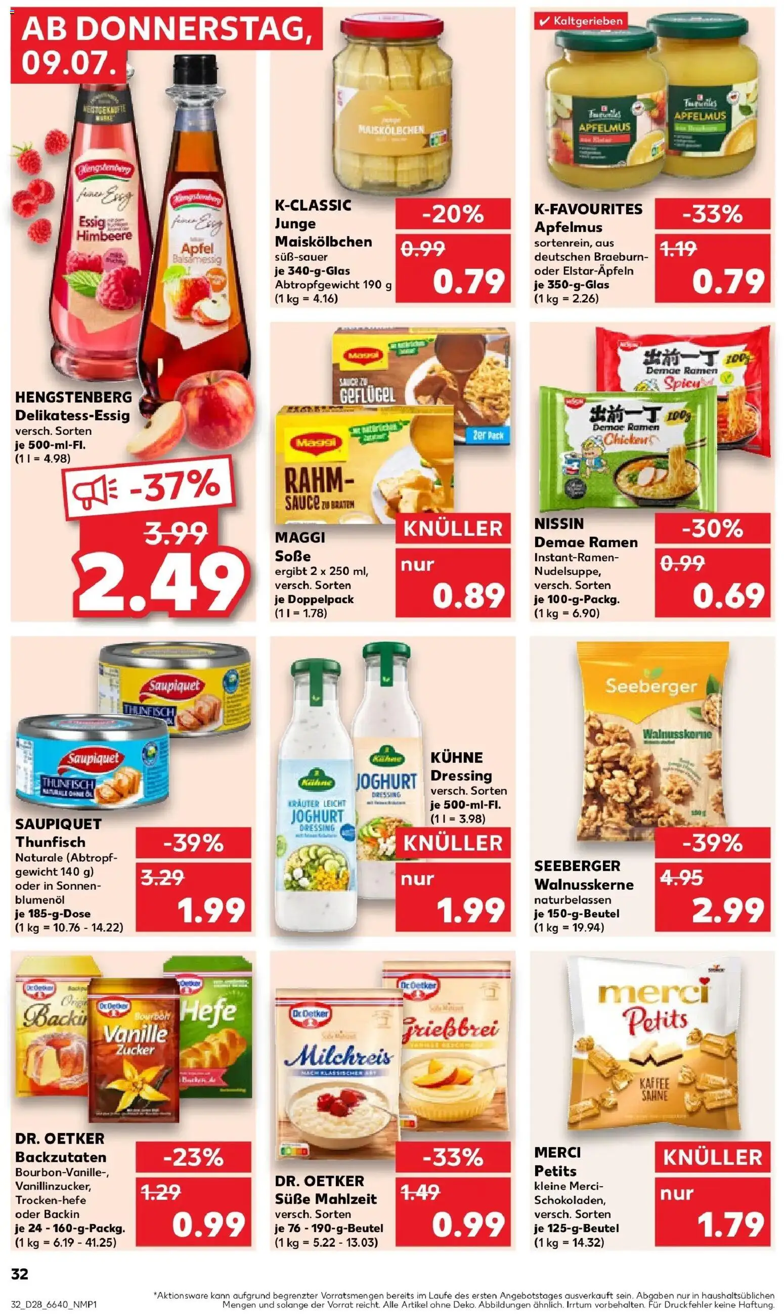 Kaufland Prospekt Steinheim An Der Murr – gültig ab 09.07.2026 | Seite: 32 | Produkte: Joghurt, Dressing, Vanille, Sahne