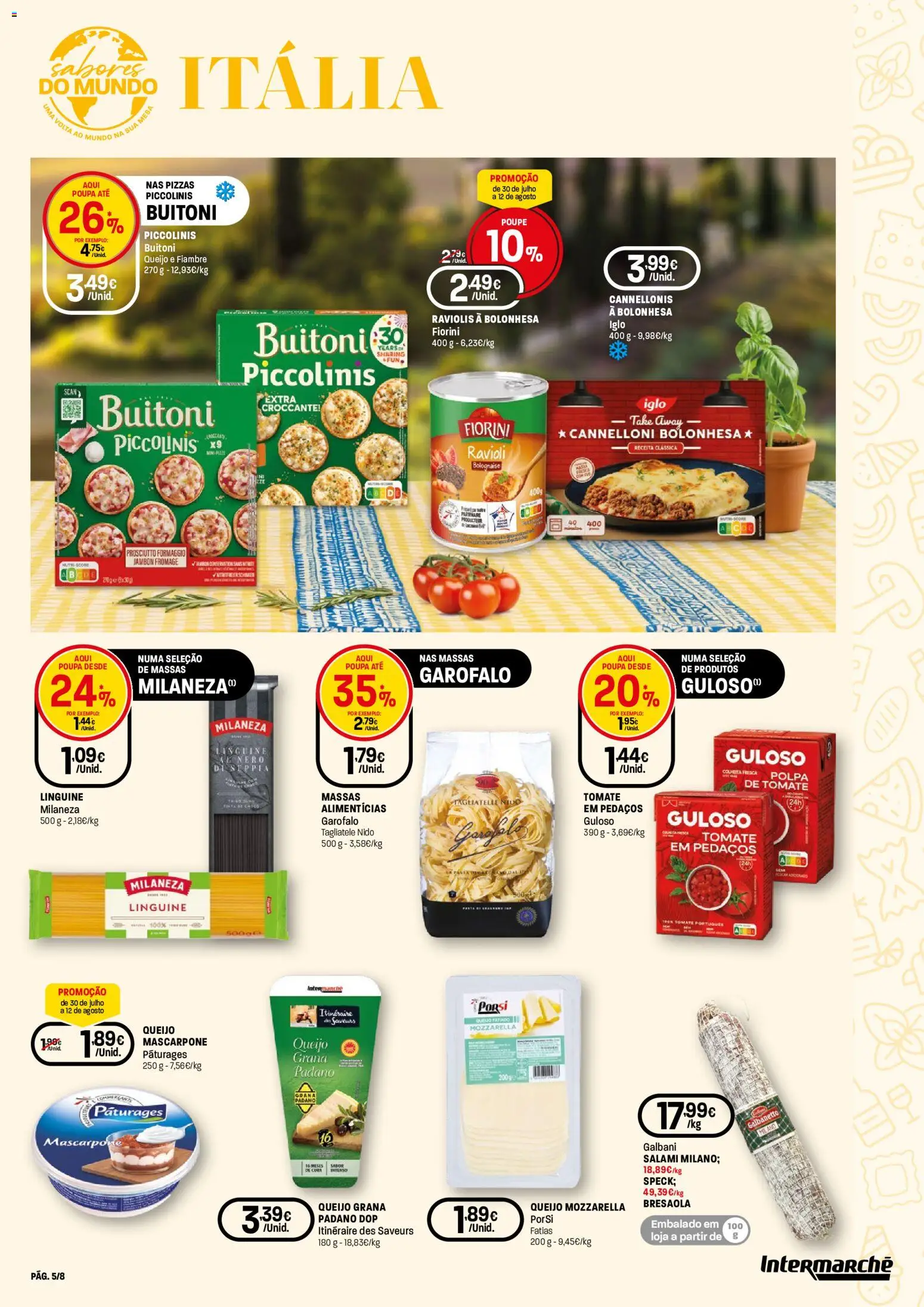 Intermarché Folheto Contact │ válido de 30/07/2026 | Página: 5 | Produtos: Milaneza, Queijo, Tomate, Mascarpone