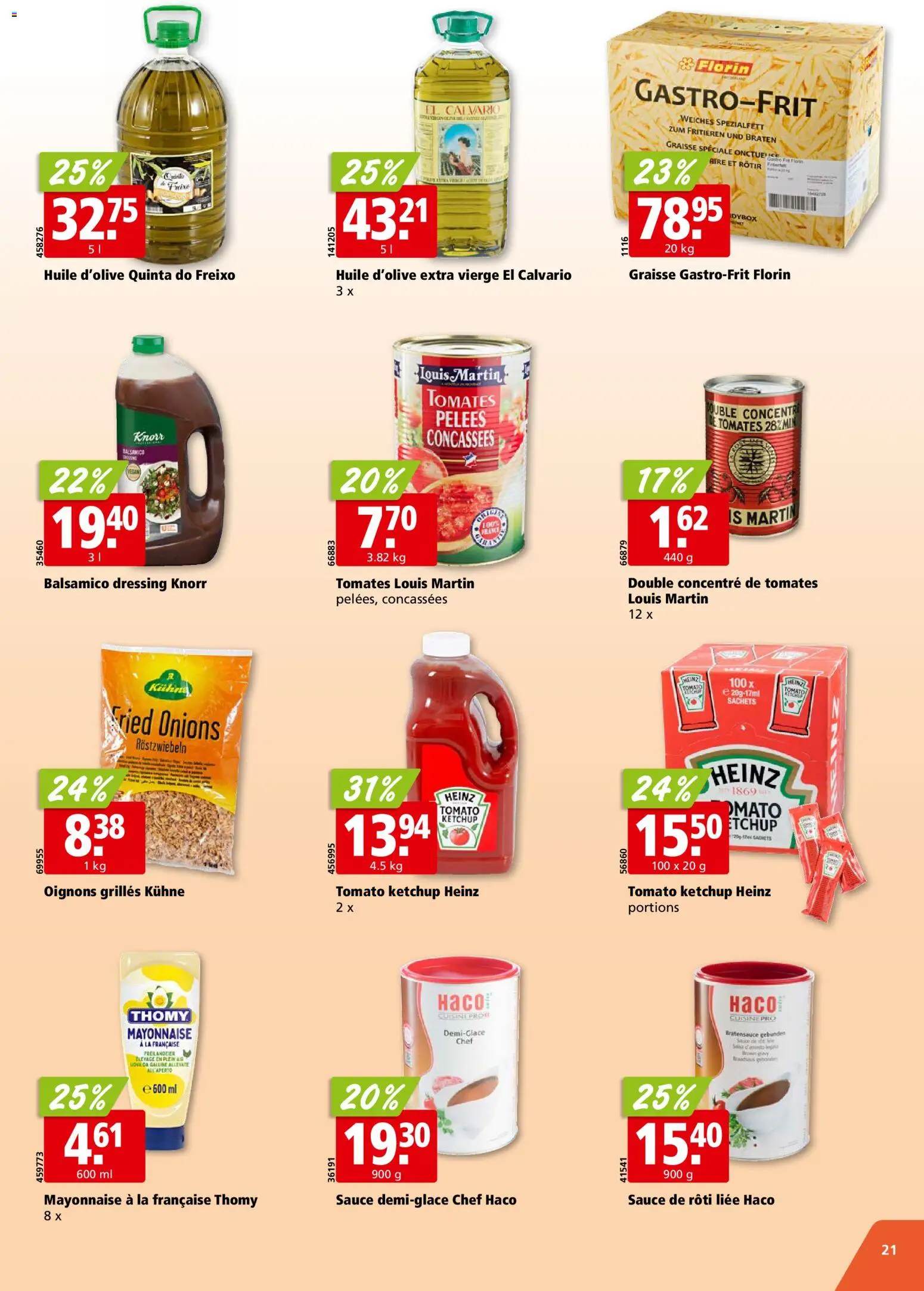 Aligro aktionen Chavannes, Matran, Genève, Sion – gültig ab 17.08.2026 | Seite: 21 | Produkte: Balsamico, Dressing, Ketchup, Mayonnaise