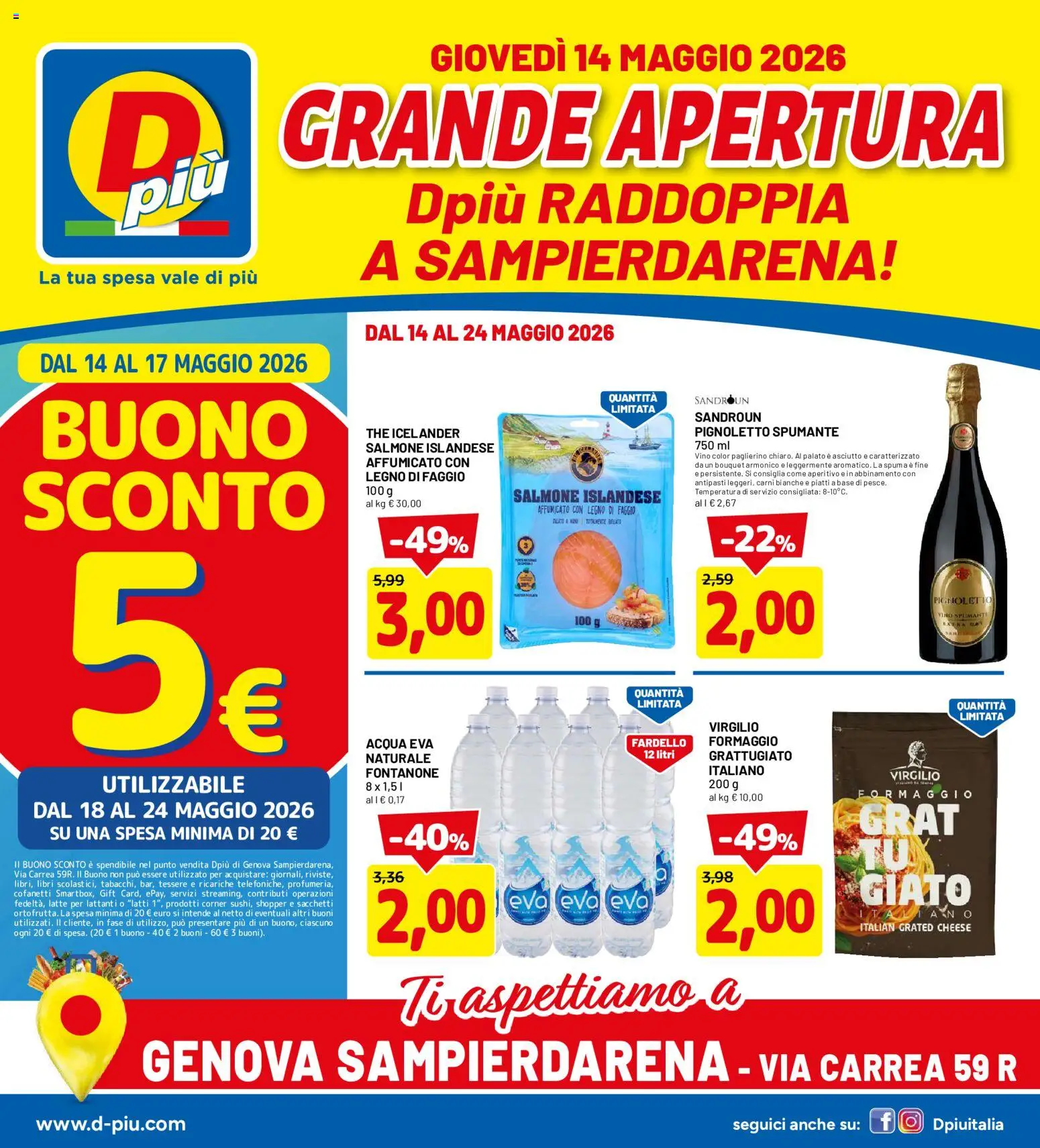Volantino D Più del 14.05.2026 | Pagina: 1 | Prodotti: Latte, Formaggio, The, Aperitivo