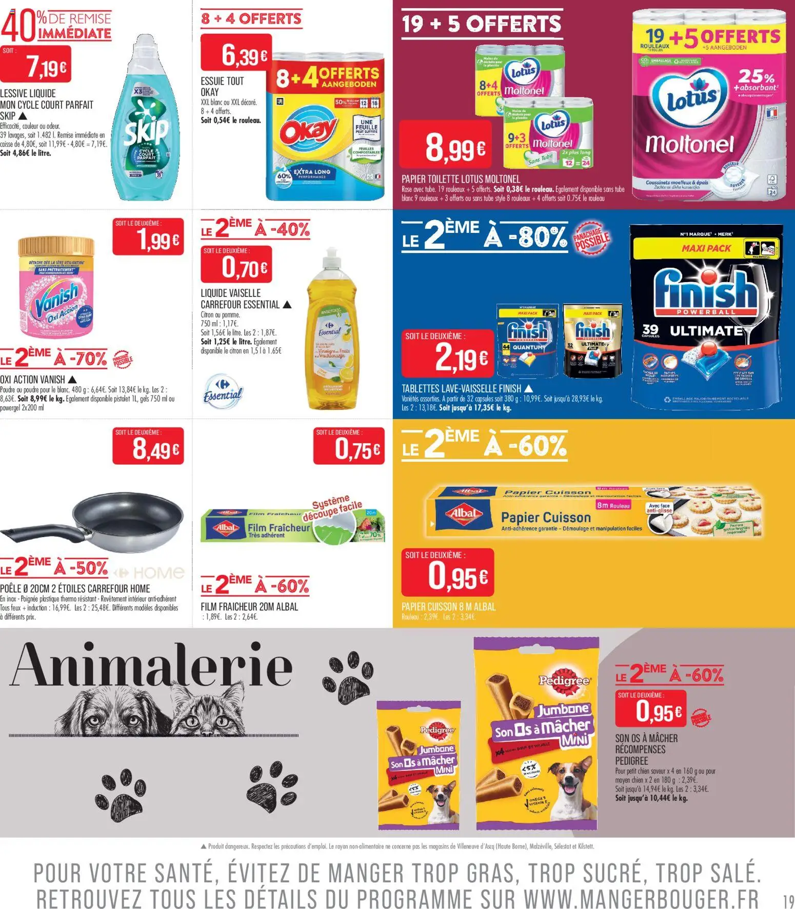 {H1} | Page: 19 | Produits: Papier toilette, Poudre, Papier toilette Lotus, Lessive