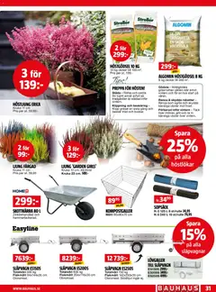 Bauhaus erbjudanden - Förhandsvisning av reklamblad från butik Bauhaus aktuell från 28/09/2026 | Sida: 31 | Produkter: Grill, Ljung, Kruka, Släpvagn