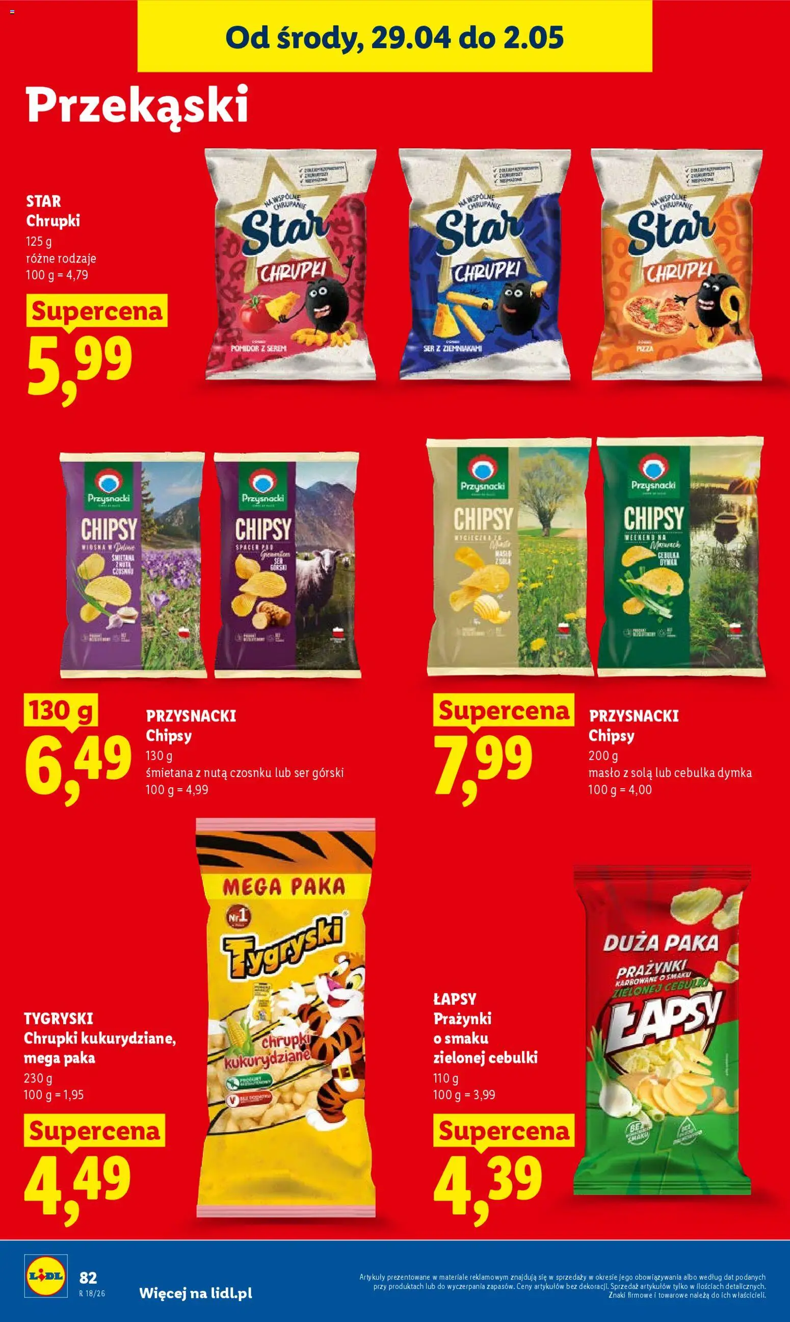 Lidl gazetka od 29.04.2026 | Strona: 84 | Produkty: Chrupki, Masło, Ser, Śmietana